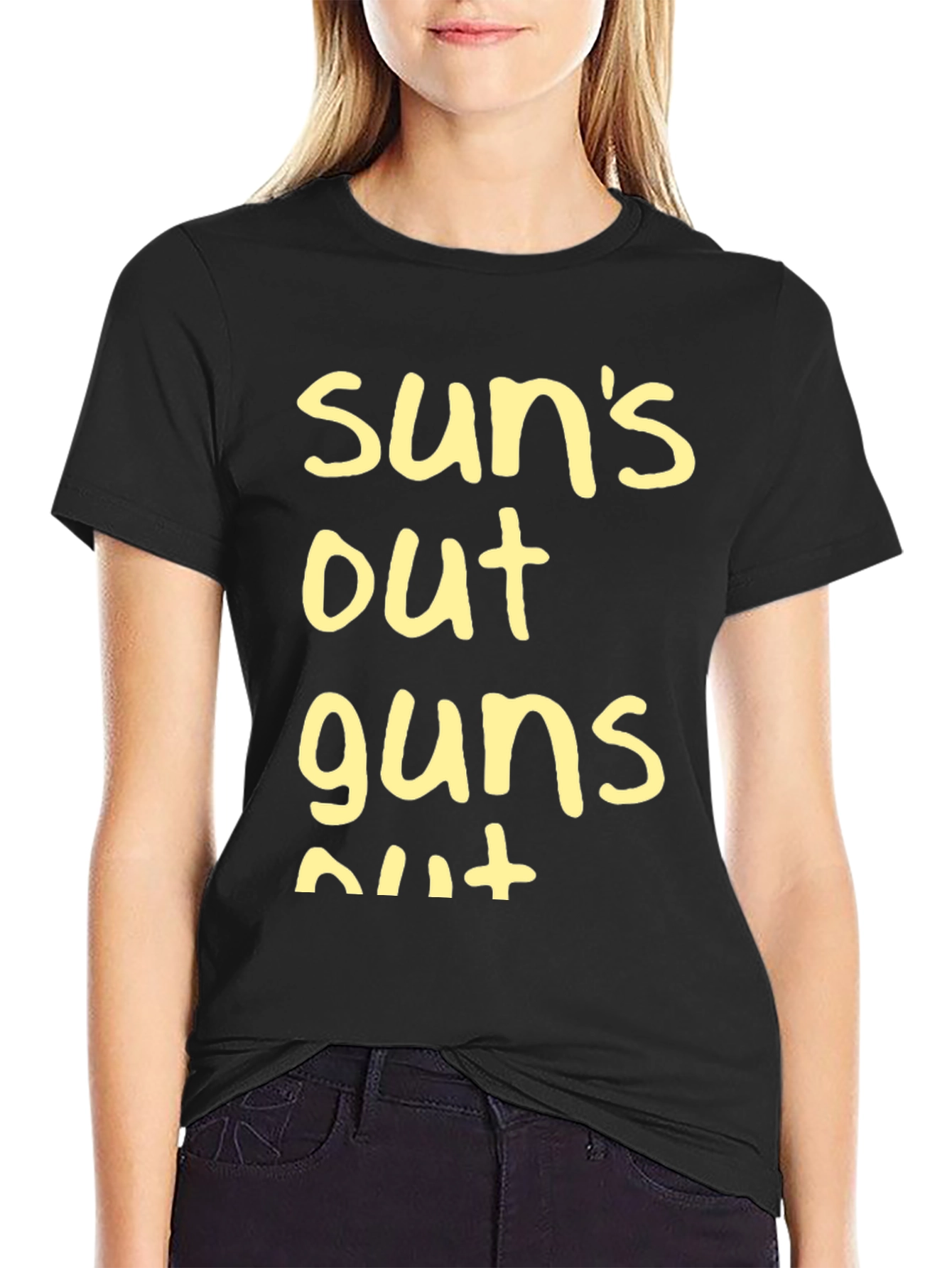 Suns Out Guns Out Black T-Shirt