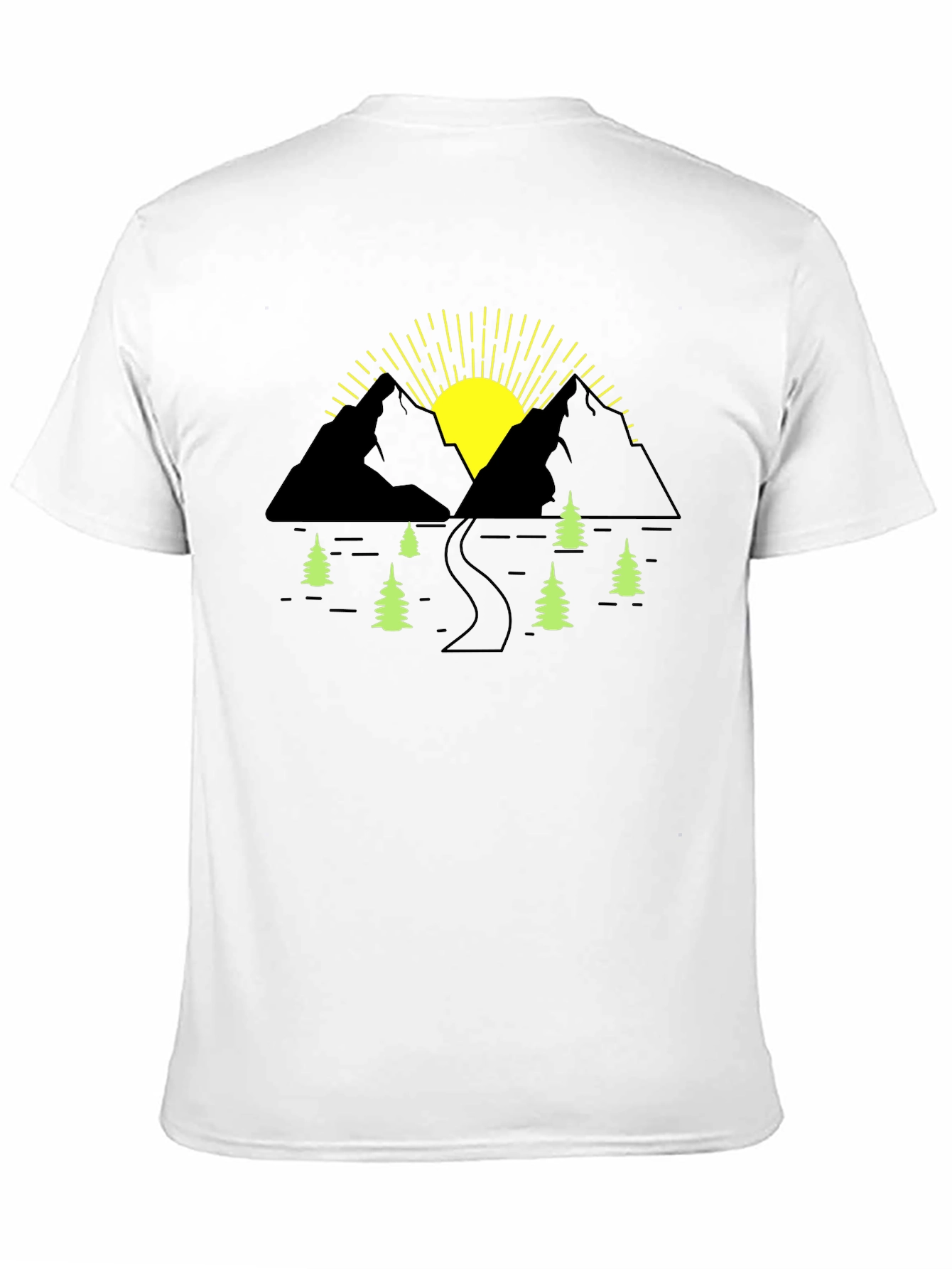 Mountain Sunrise Graphic Tee - Black