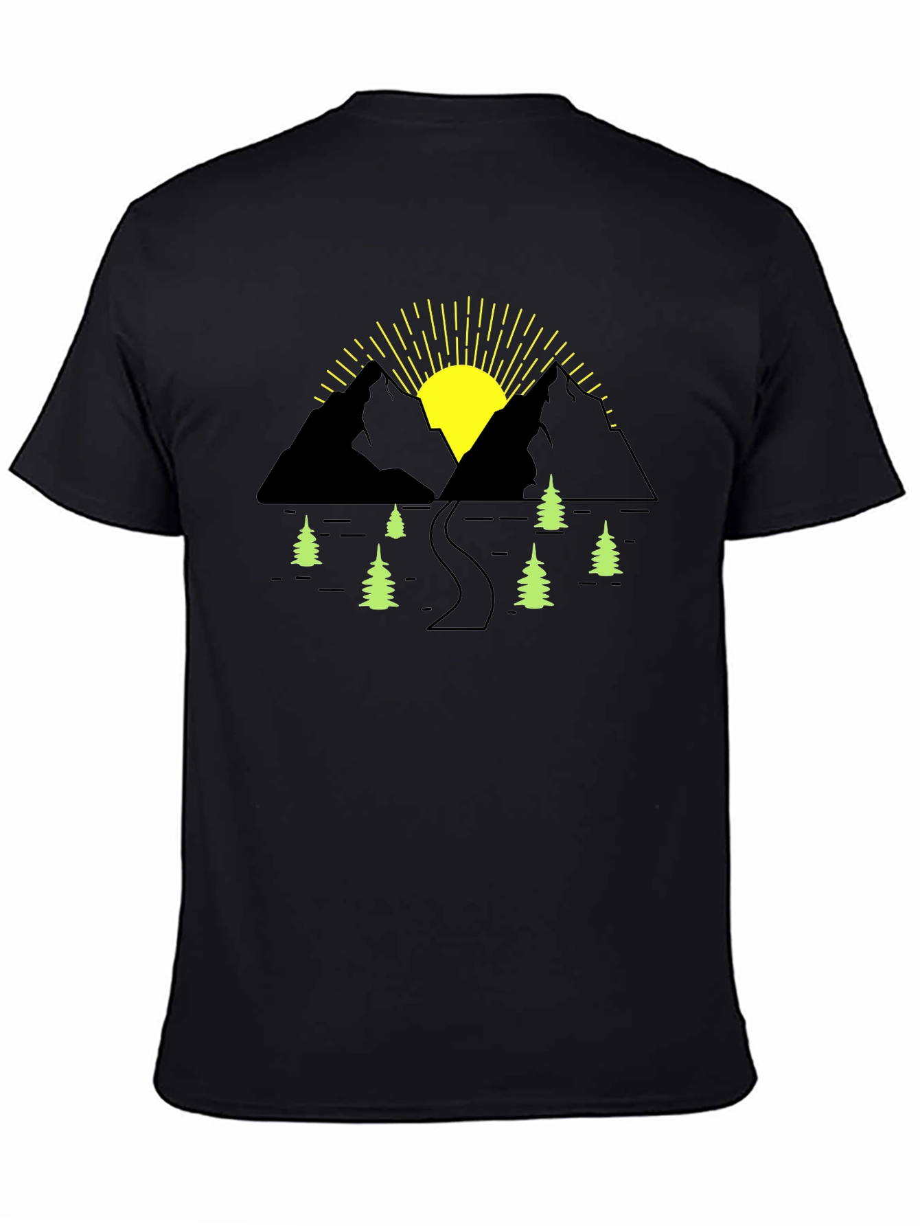 Mountain Sunrise Graphic Tee - Black