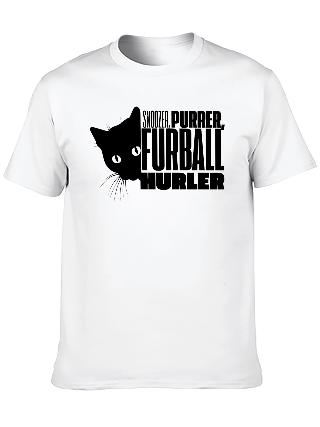 Furball Hurler Cat T-Shirt - Black