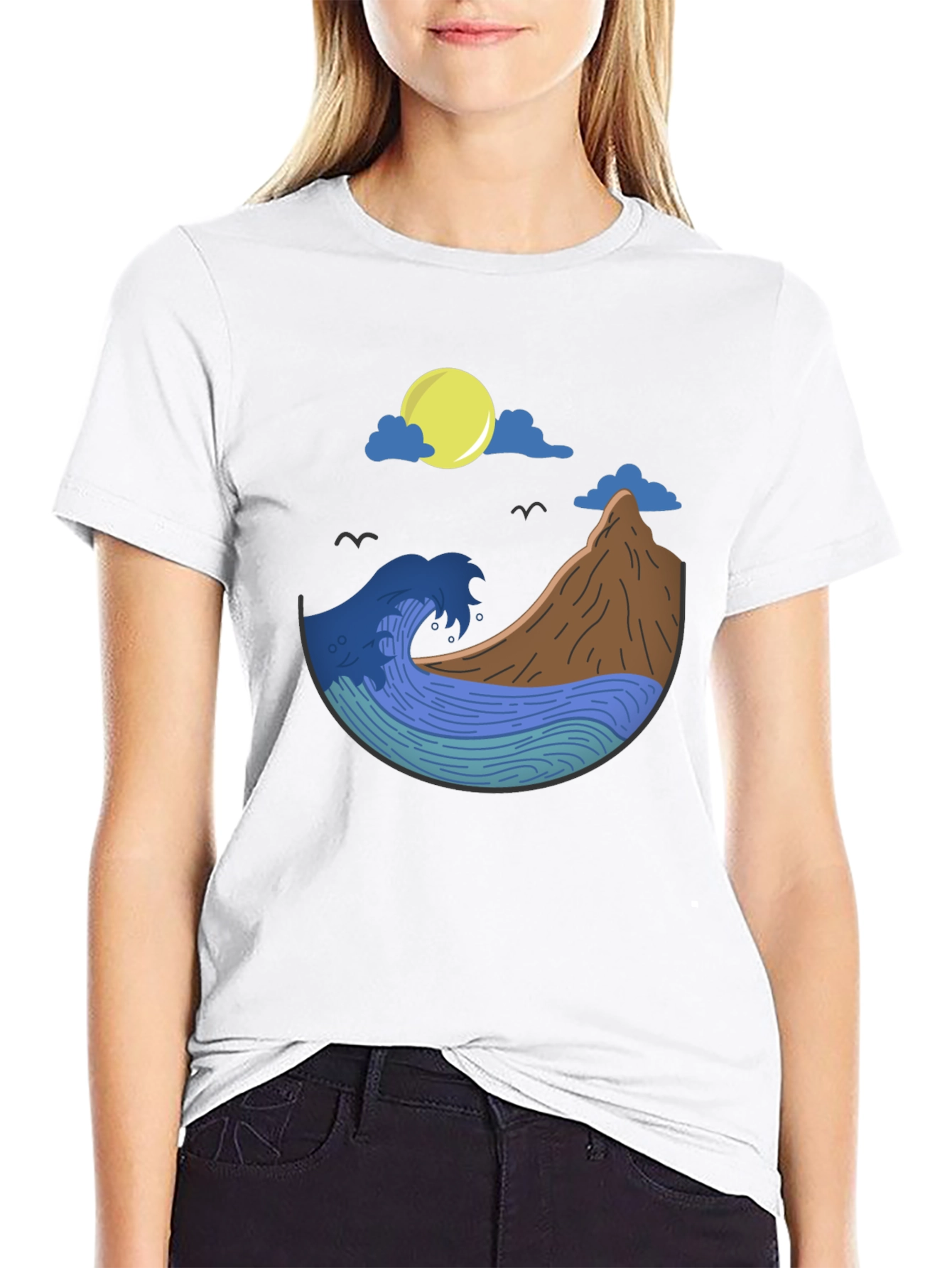 Nature Wave Graphic Tee - Mens Black T-Shirt