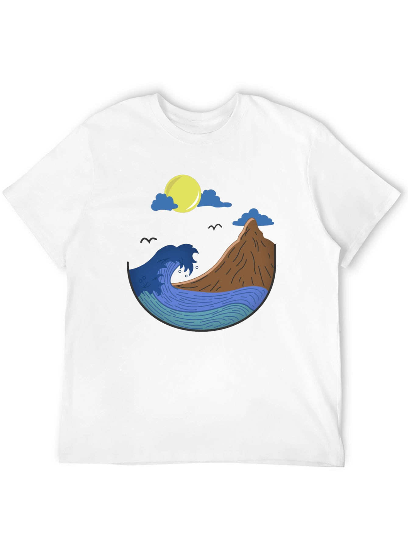 Nature Wave Graphic Tee - Mens Black T-Shirt