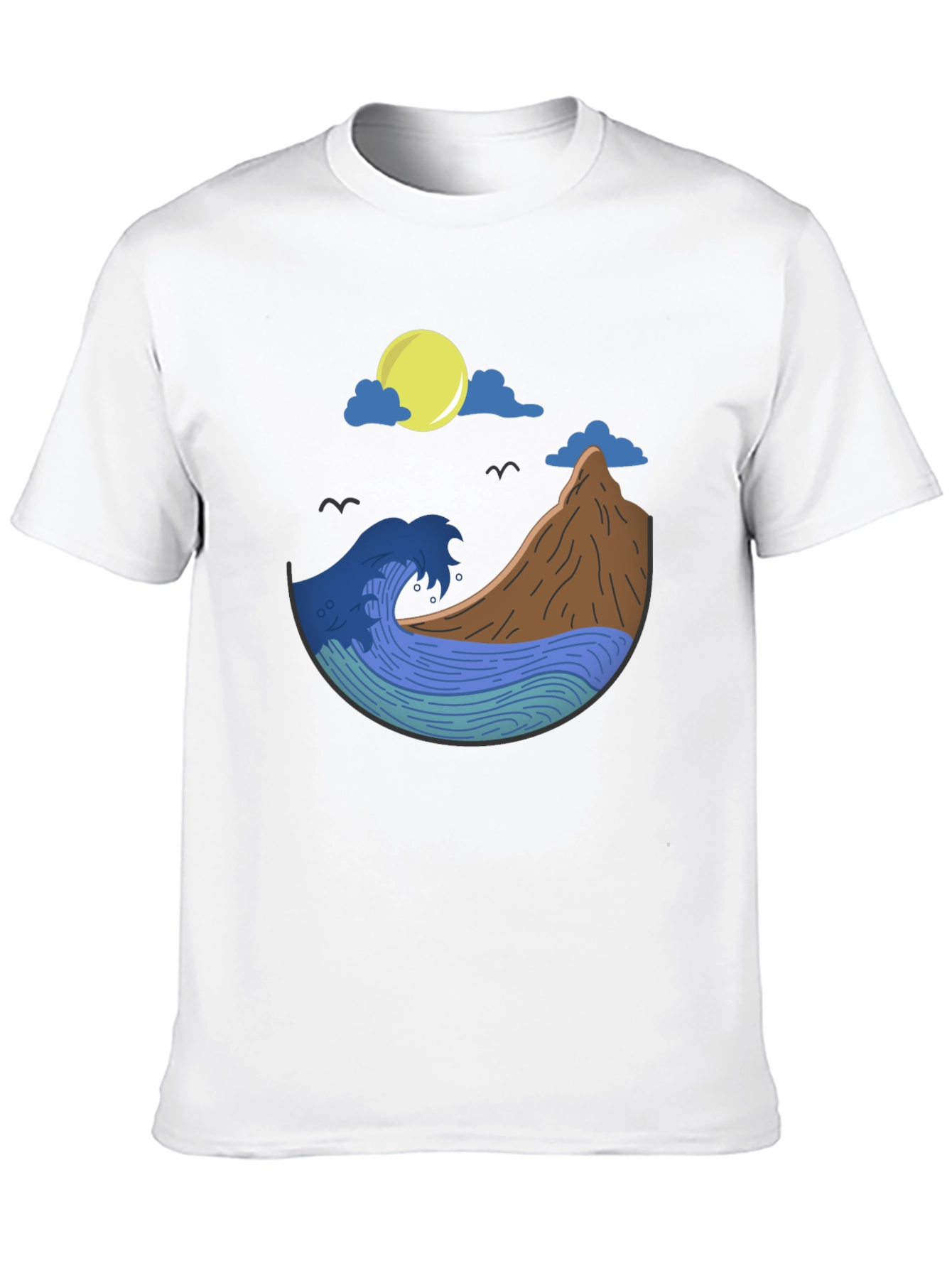 Nature Wave Graphic Tee - Mens Black T-Shirt