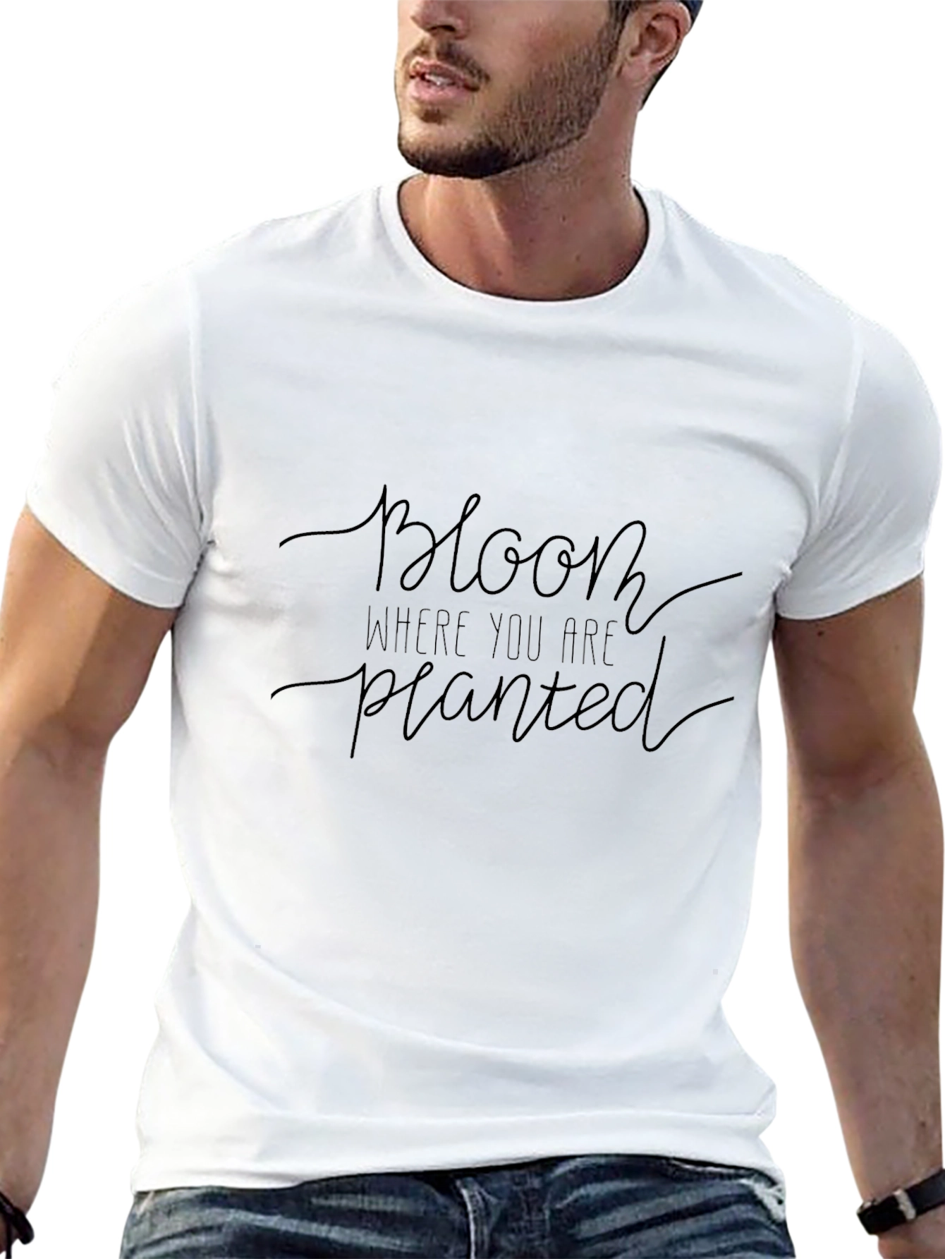 Bloom Where You Are Planted Graphic Tee - Black