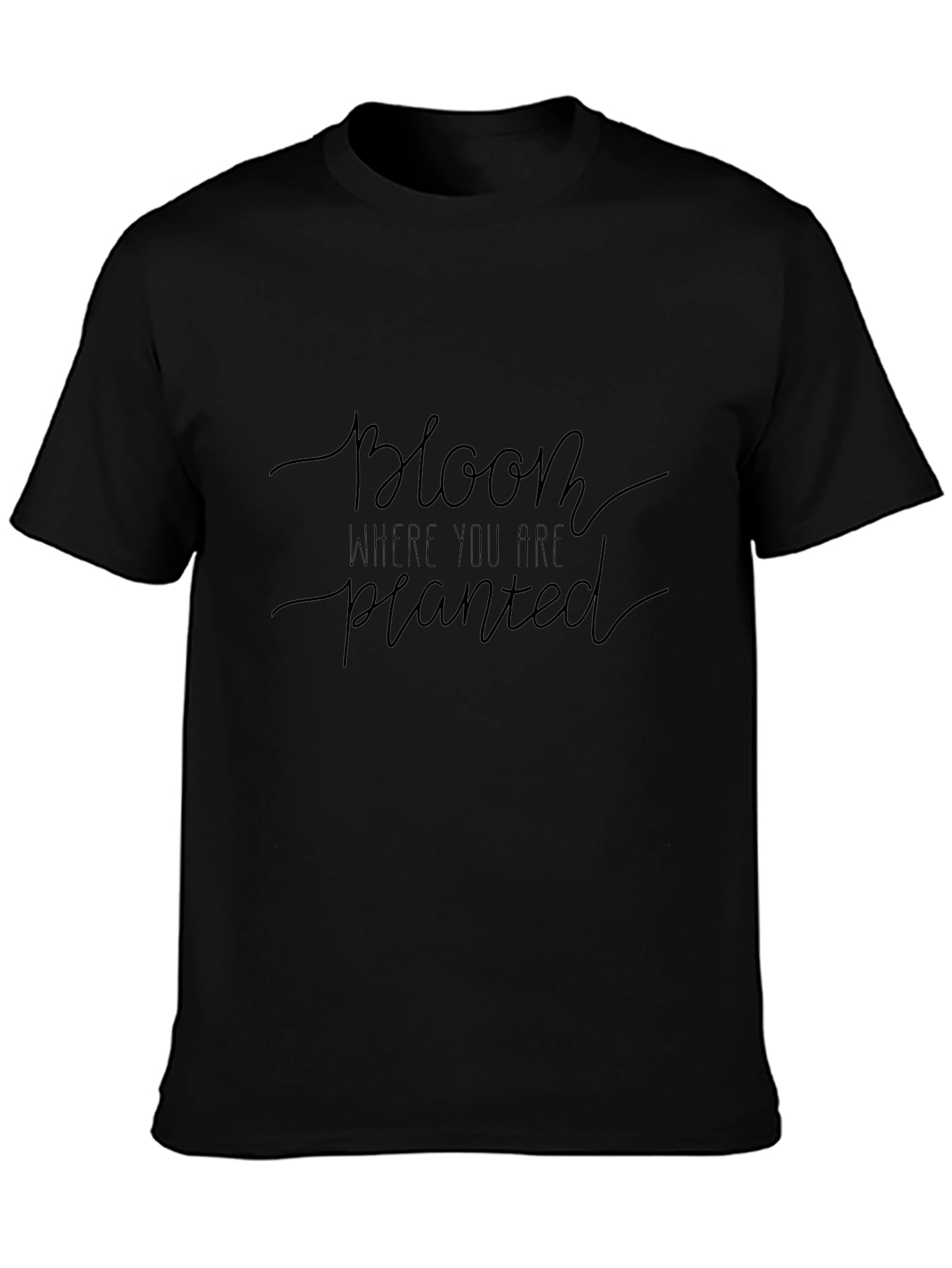 Bloom Where You Are Planted Graphic Tee - Black