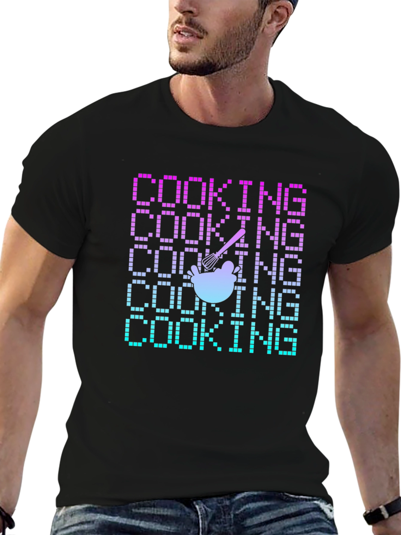 Cooking Pixel Art T-Shirt - Retro Recipe Tee
