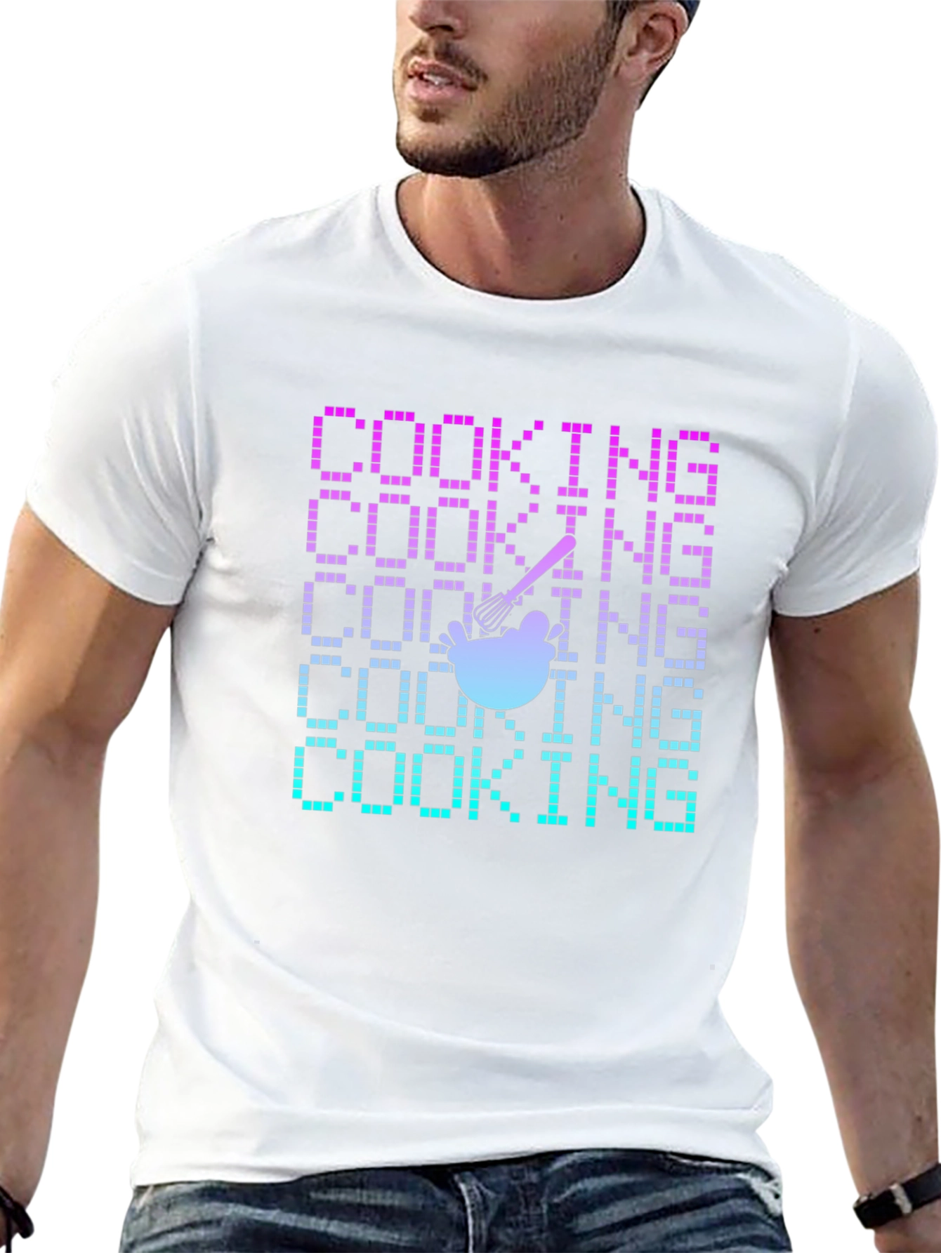 Cooking Pixel Art T-Shirt - Retro Recipe Tee