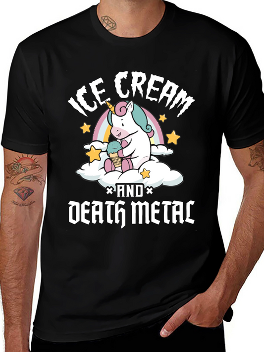 Ice Cream and Death Metal T-Shirt Unicorn Tee