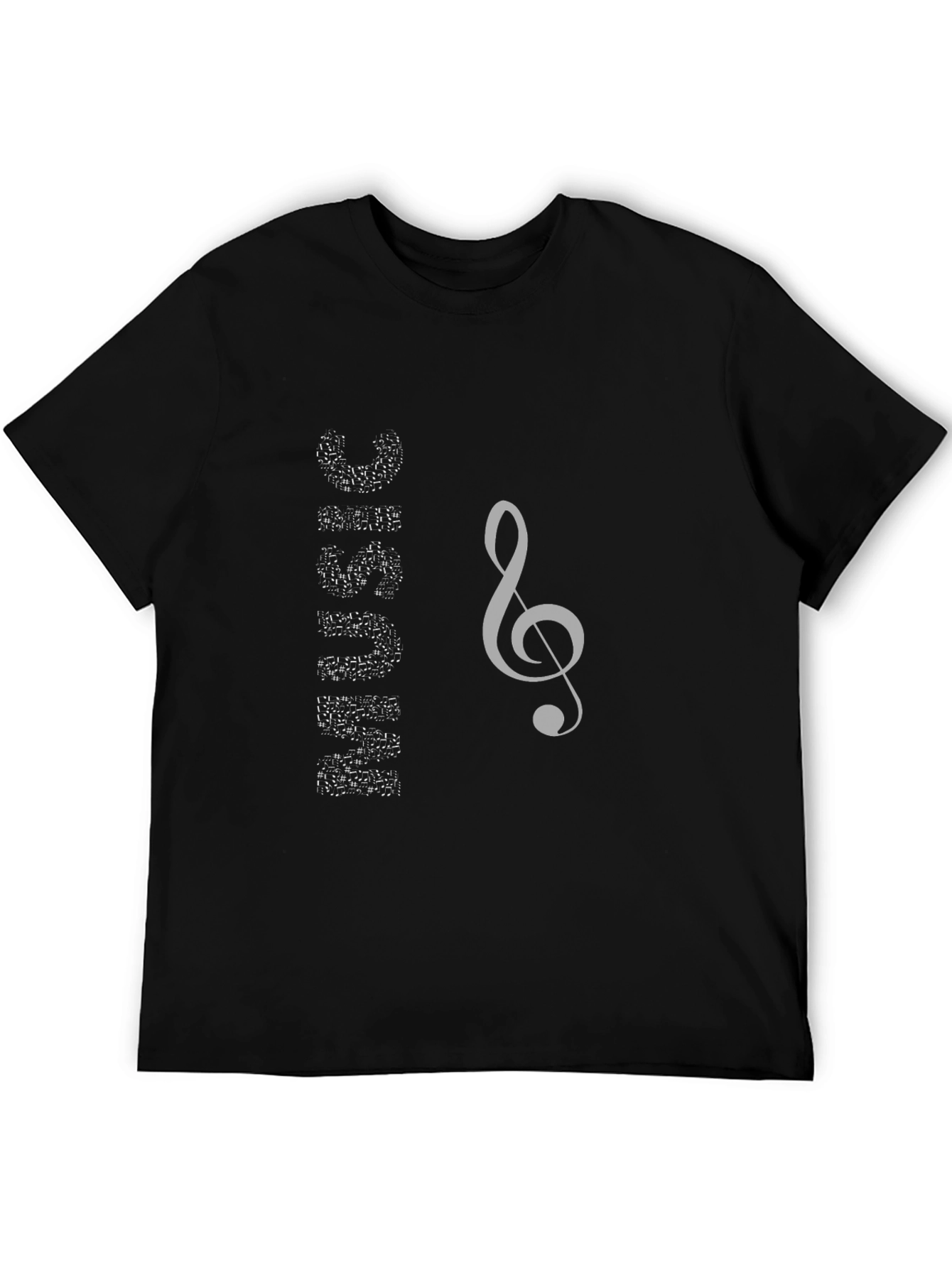 Music Note Graphic Black T-Shirt