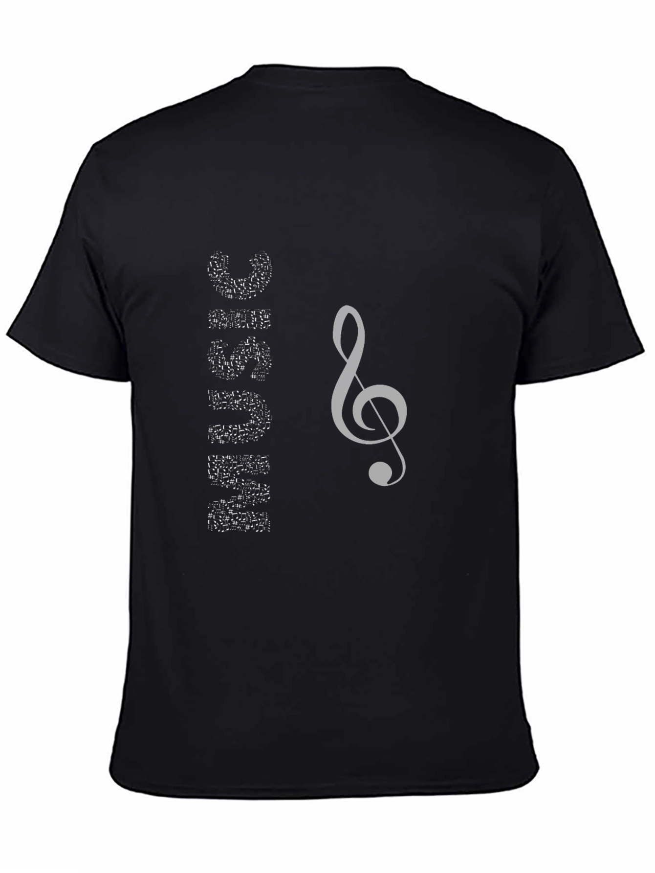 Music Note Graphic Black T-Shirt