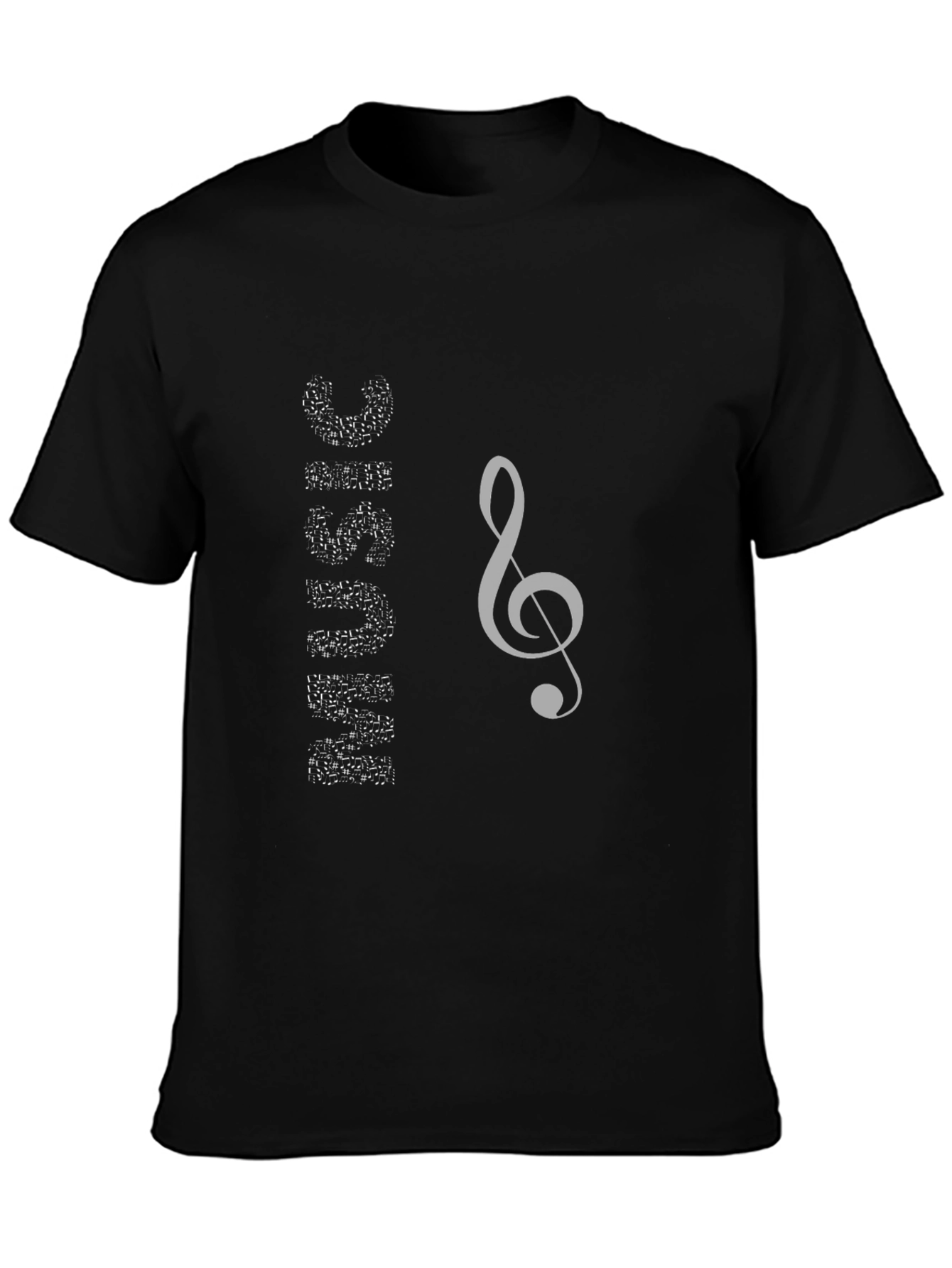 Music Note Graphic Black T-Shirt