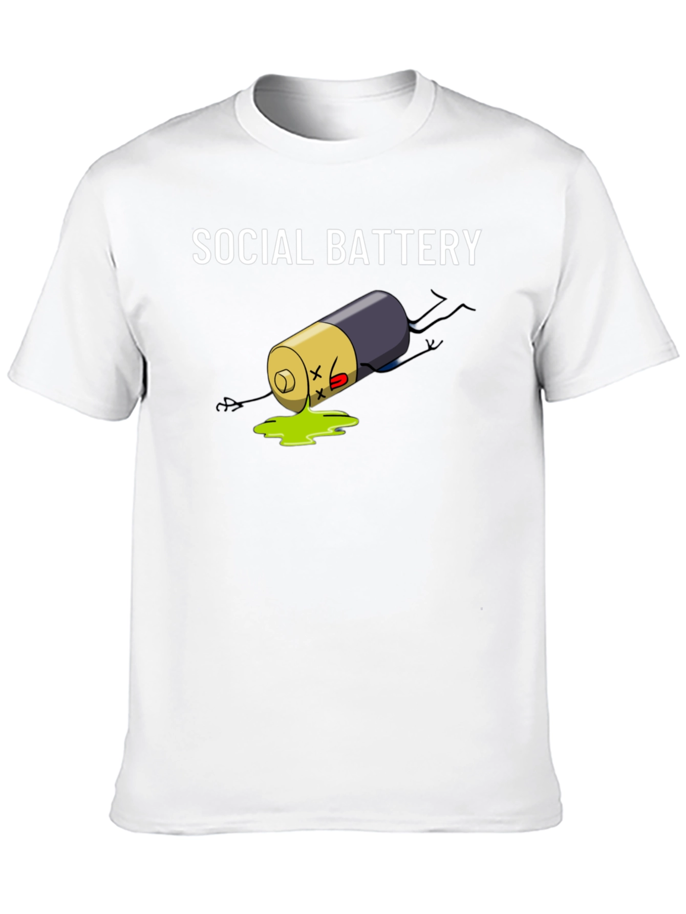 Social Battery Graphic Tee - Black Cotton T-Shirt