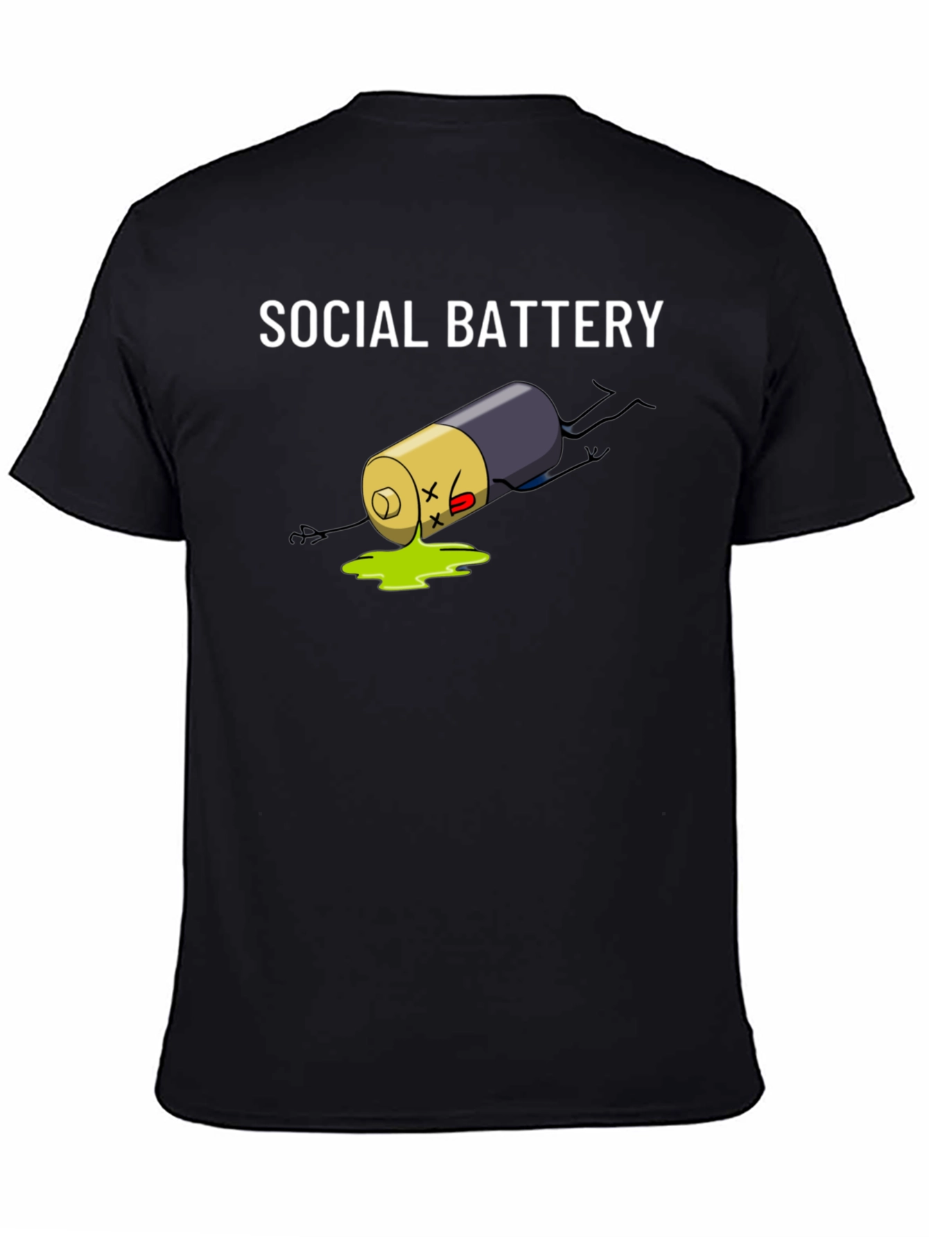 Social Battery Graphic Tee - Black Cotton T-Shirt