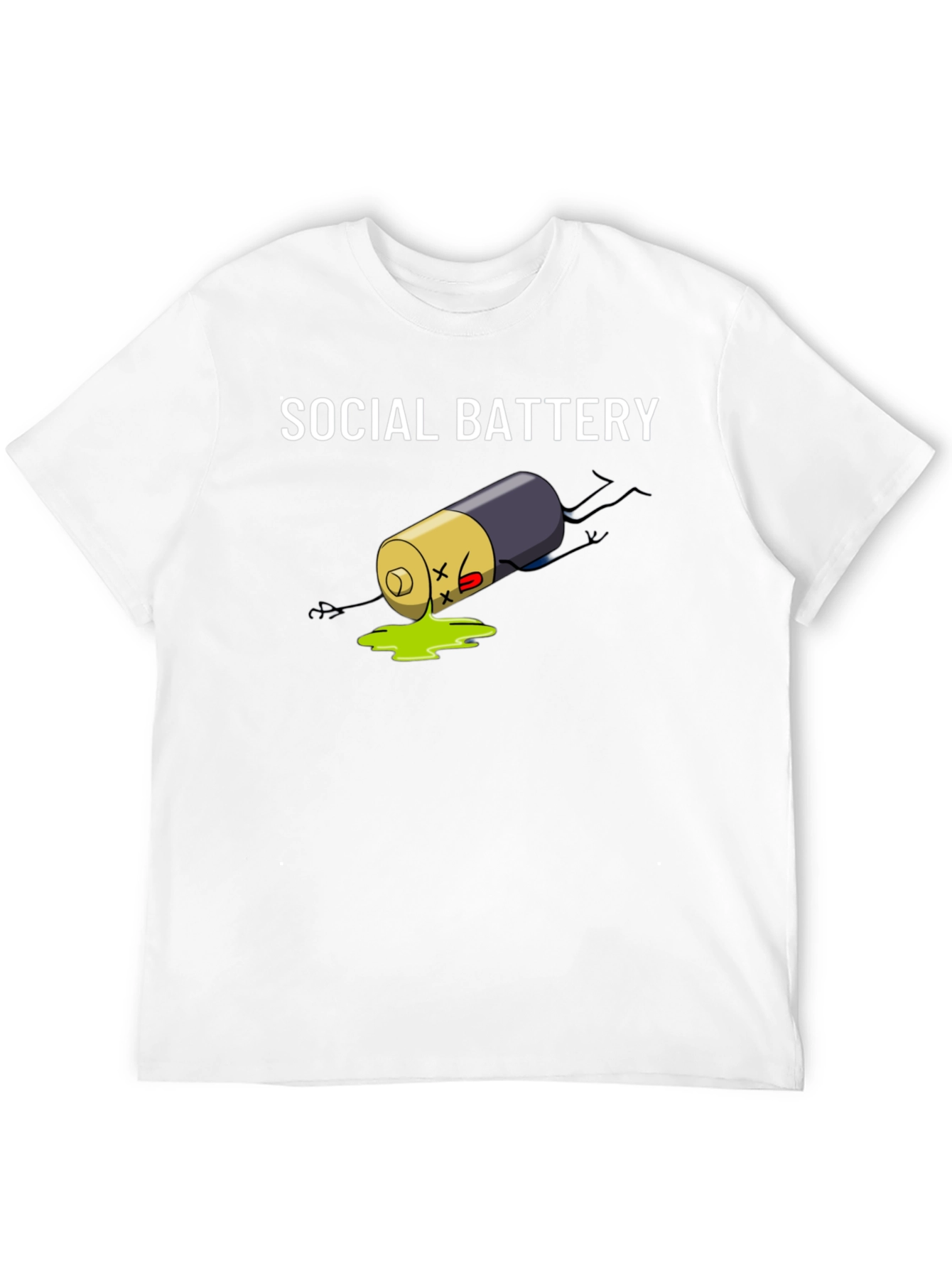 Social Battery Graphic Tee - Black Cotton T-Shirt