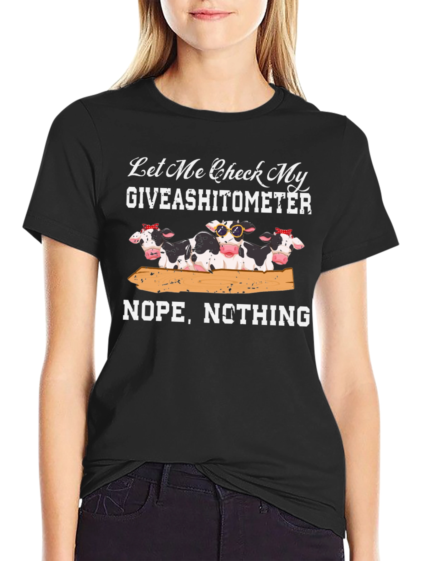 Giveashitometer Cow Graphic Tee