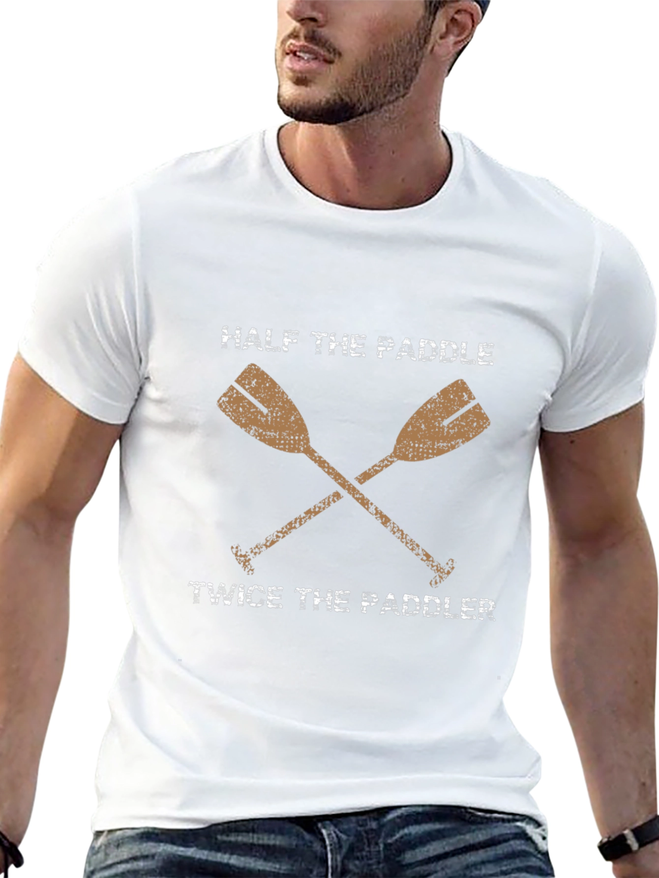 Half the Paddle Twice the Paddler Black T-Shirt