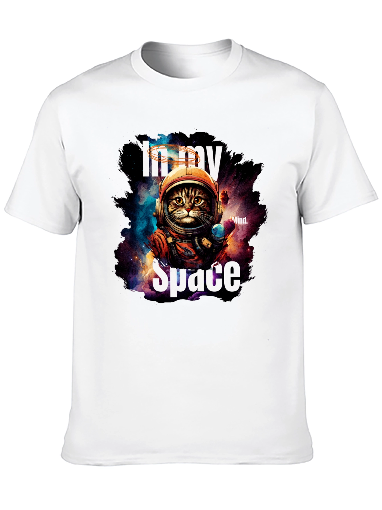 In My Space Astronaut Cat Graphic T-Shirt