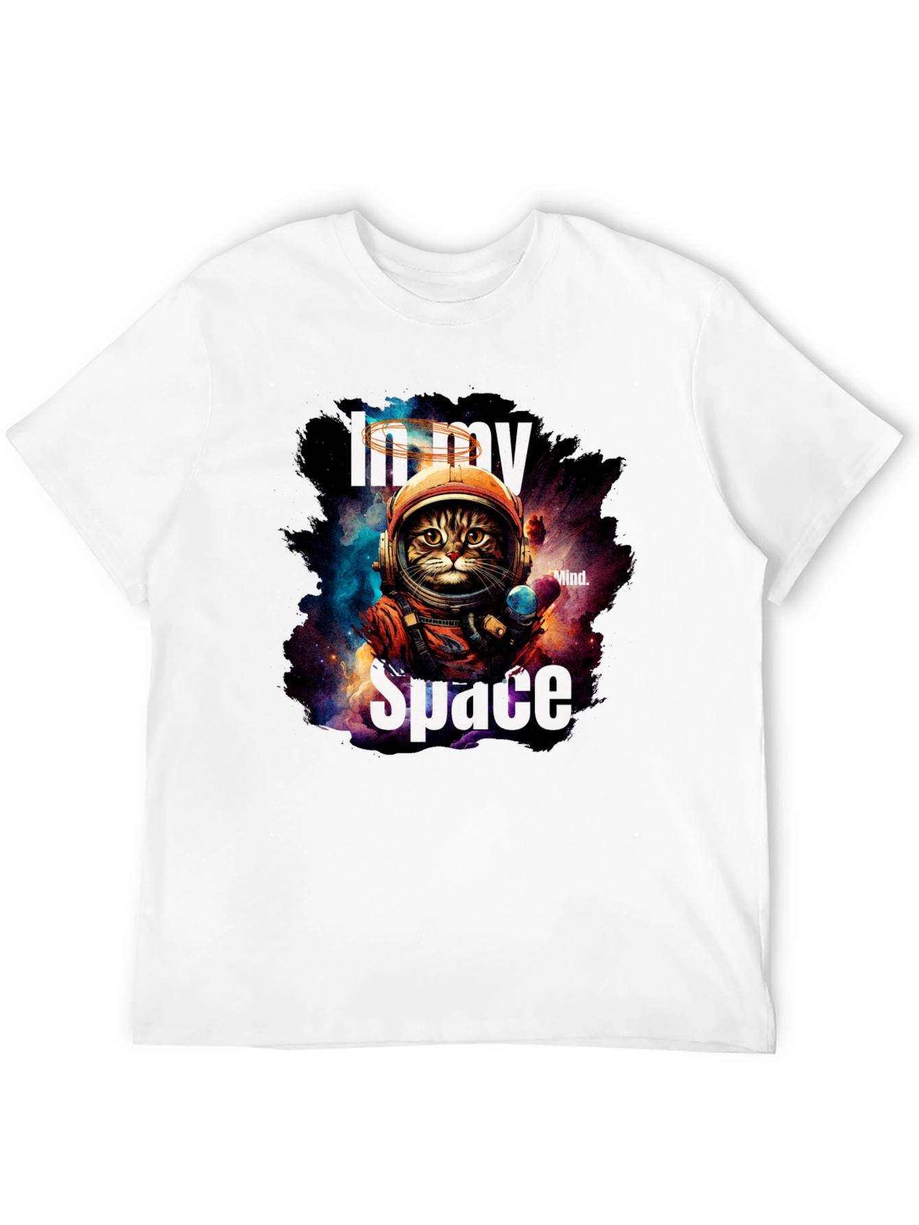 In My Space Astronaut Cat Graphic T-Shirt
