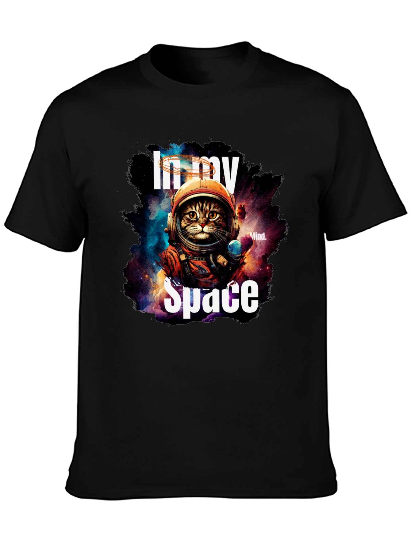 In My Space Astronaut Cat Graphic T-Shirt