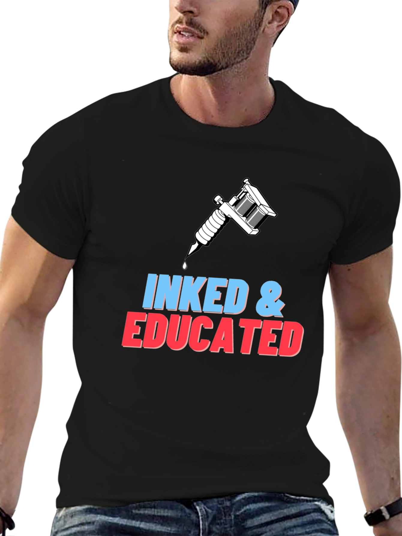 Inked & Educated Black T-Shirt - Tattoo Artist Apparel