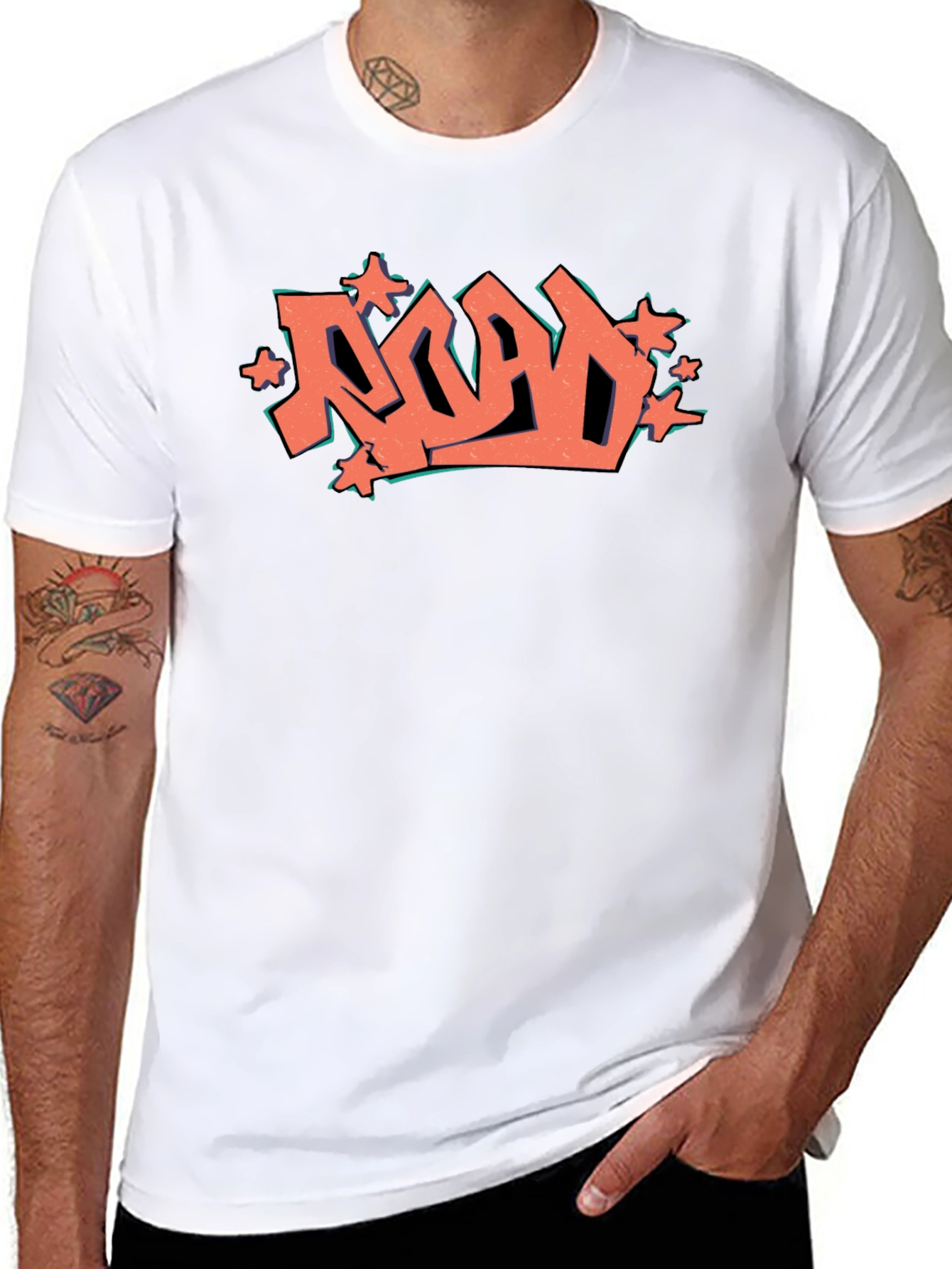 Road Graffiti Graphic Black T-Shirt