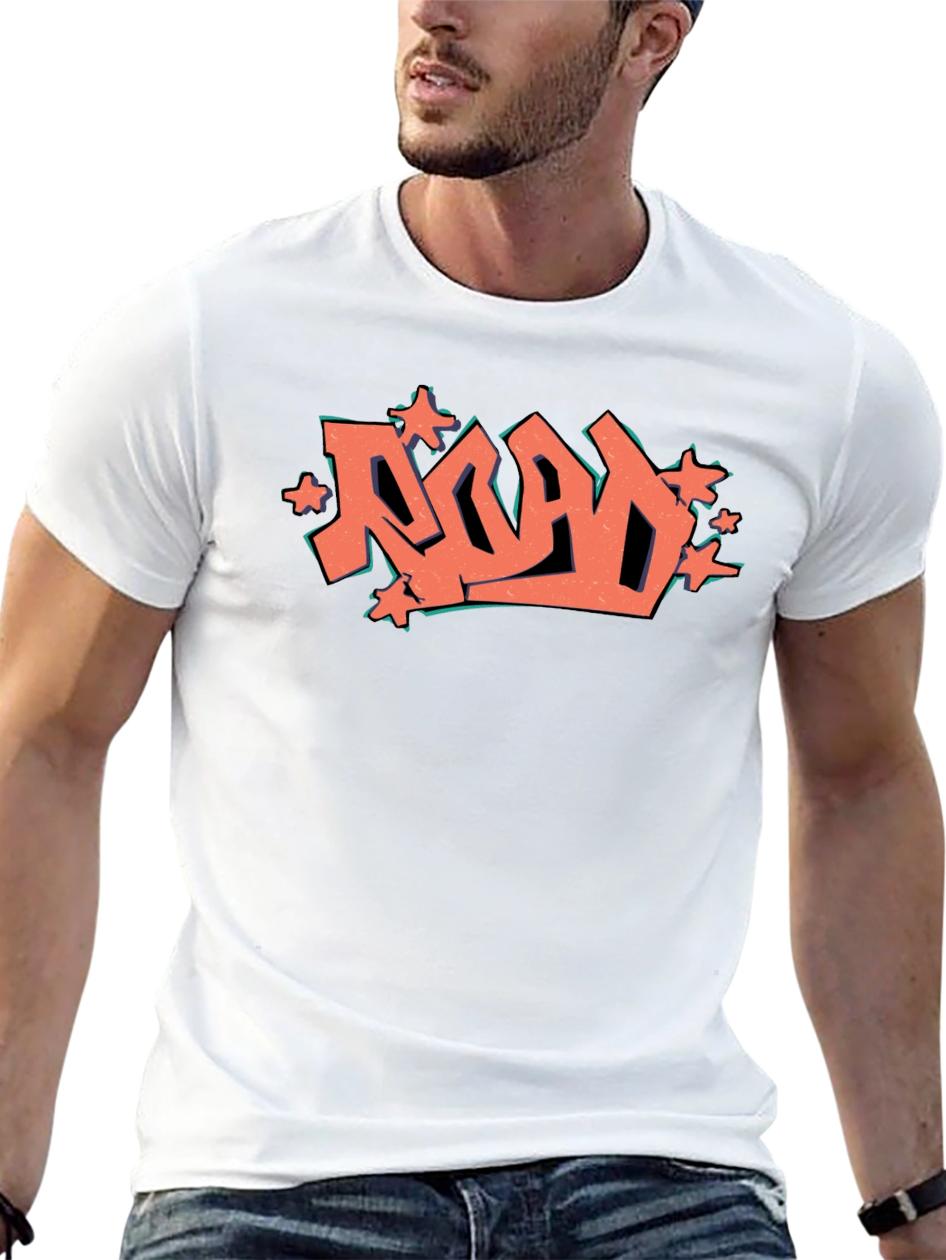 Road Graffiti Graphic Black T-Shirt