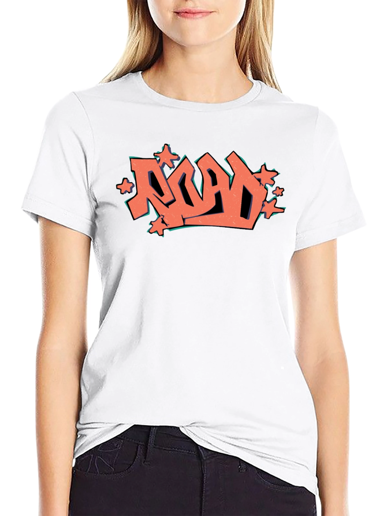 Road Graffiti Graphic Black T-Shirt