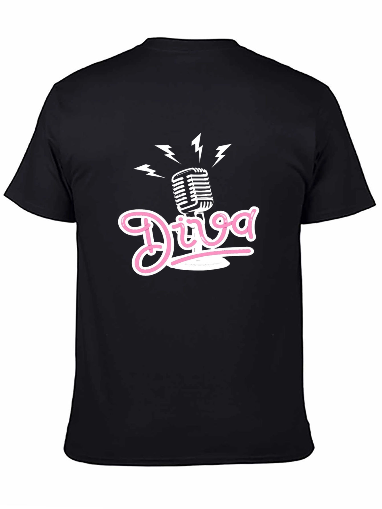 Diva Microphone Graphic T-Shirt - Stylish Music Lover Tee