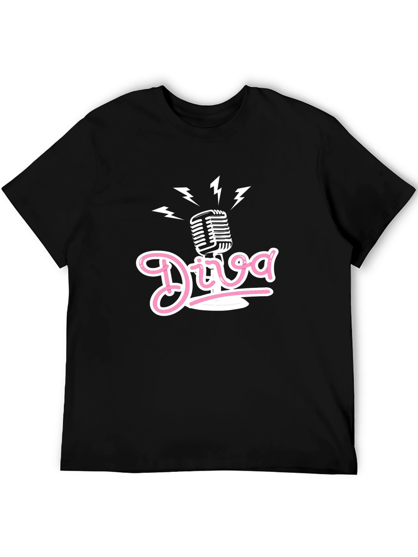 Diva Microphone Graphic T-Shirt - Stylish Music Lover Tee