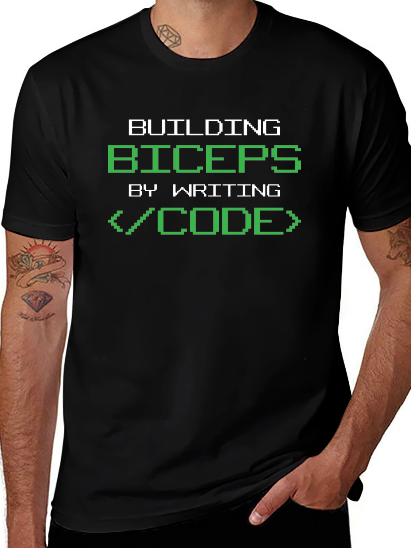 Building Biceps by Writing Code T-Shirt