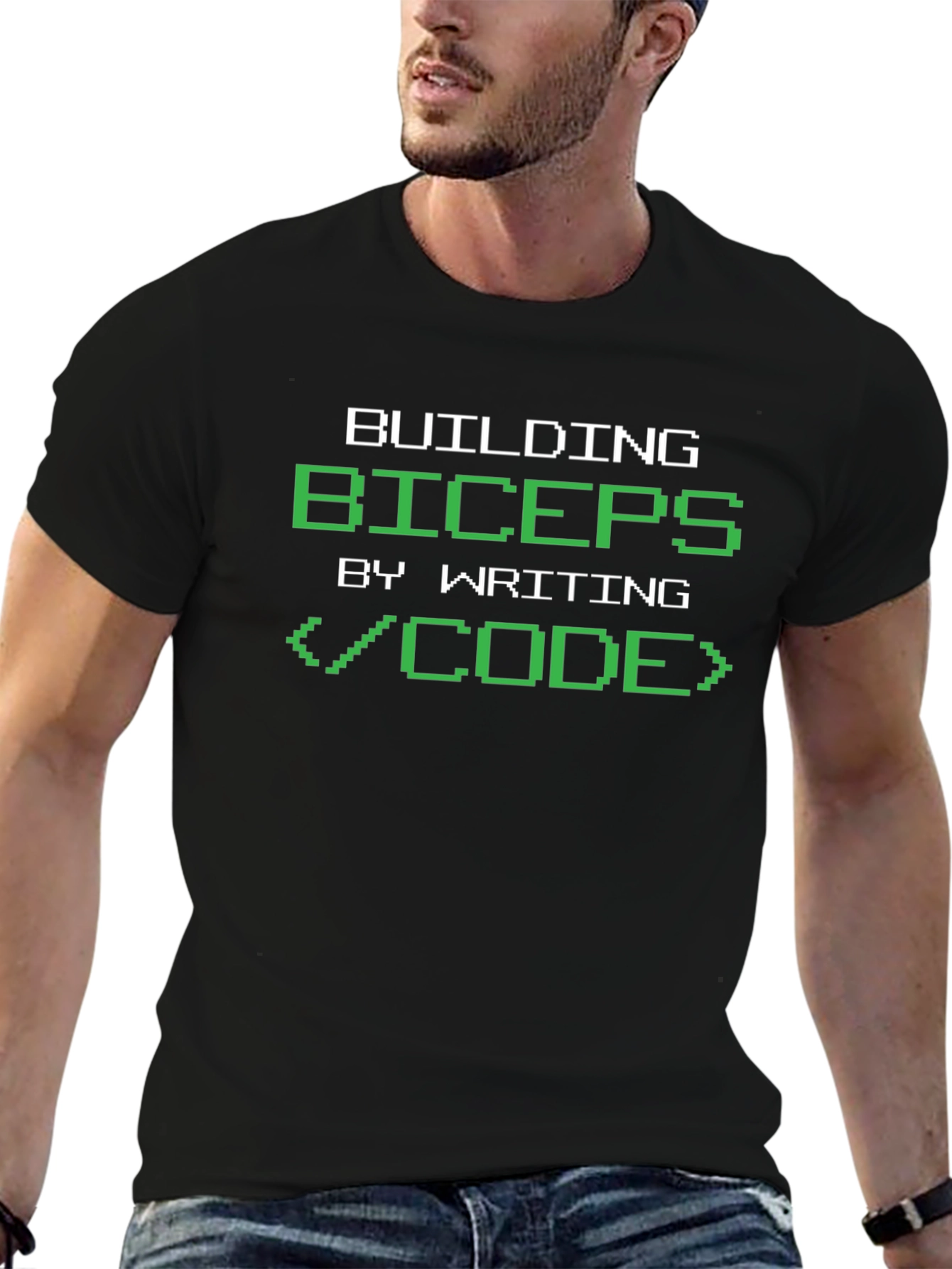 Building Biceps by Writing Code T-Shirt