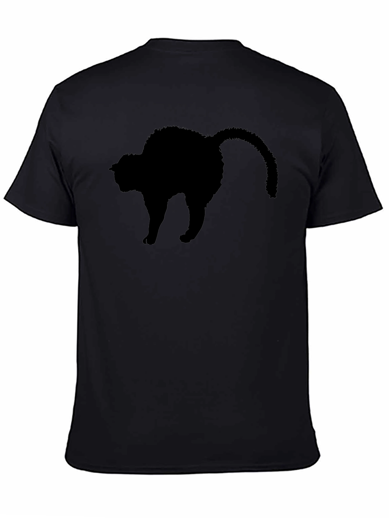 Black Cat Silhouette T-Shirt - Mens Crew Neck Tee