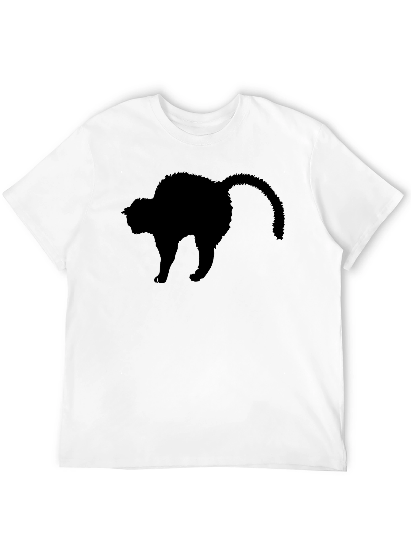 Black Cat Silhouette T-Shirt - Mens Crew Neck Tee
