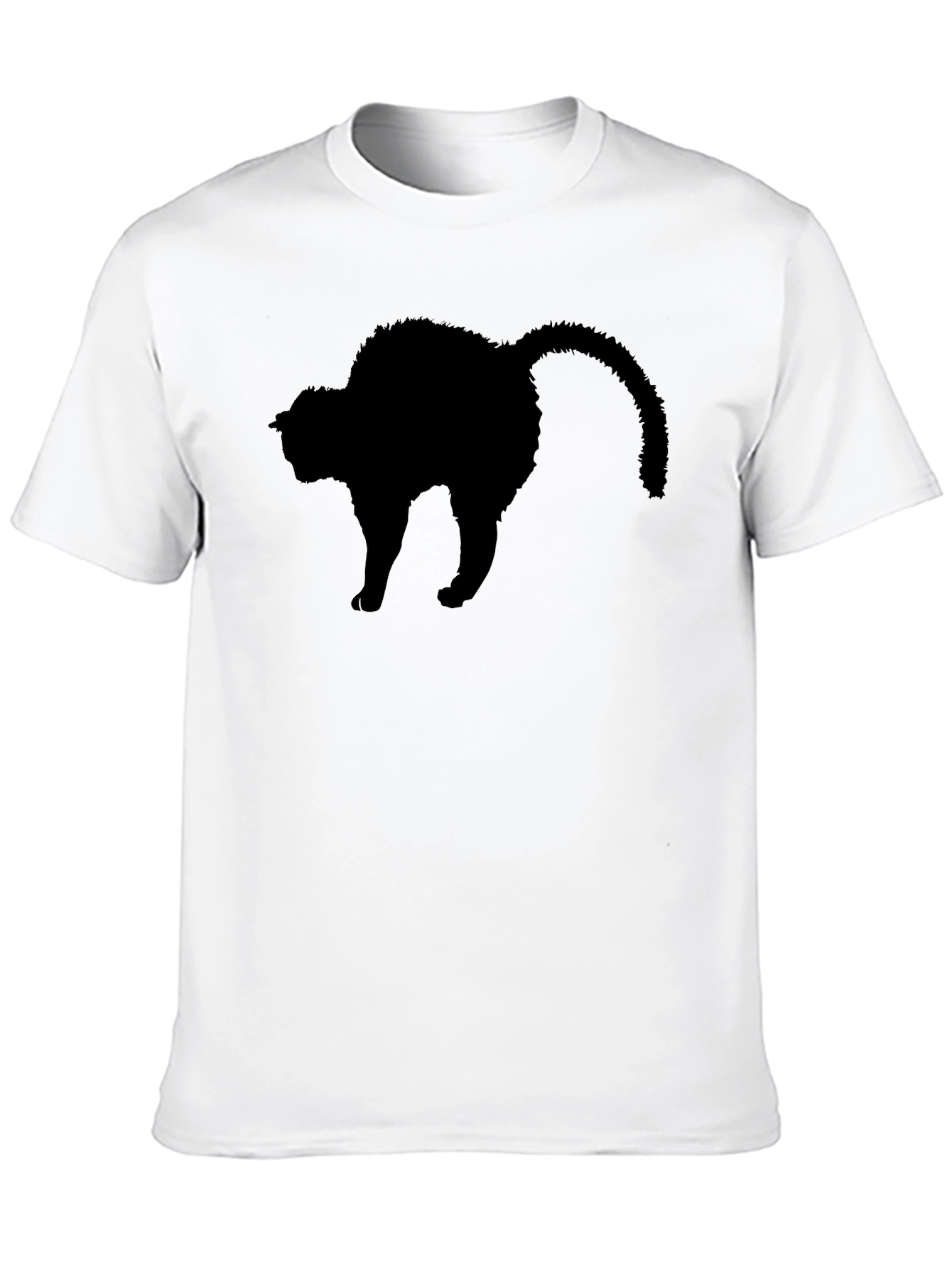 Black Cat Silhouette T-Shirt - Mens Crew Neck Tee