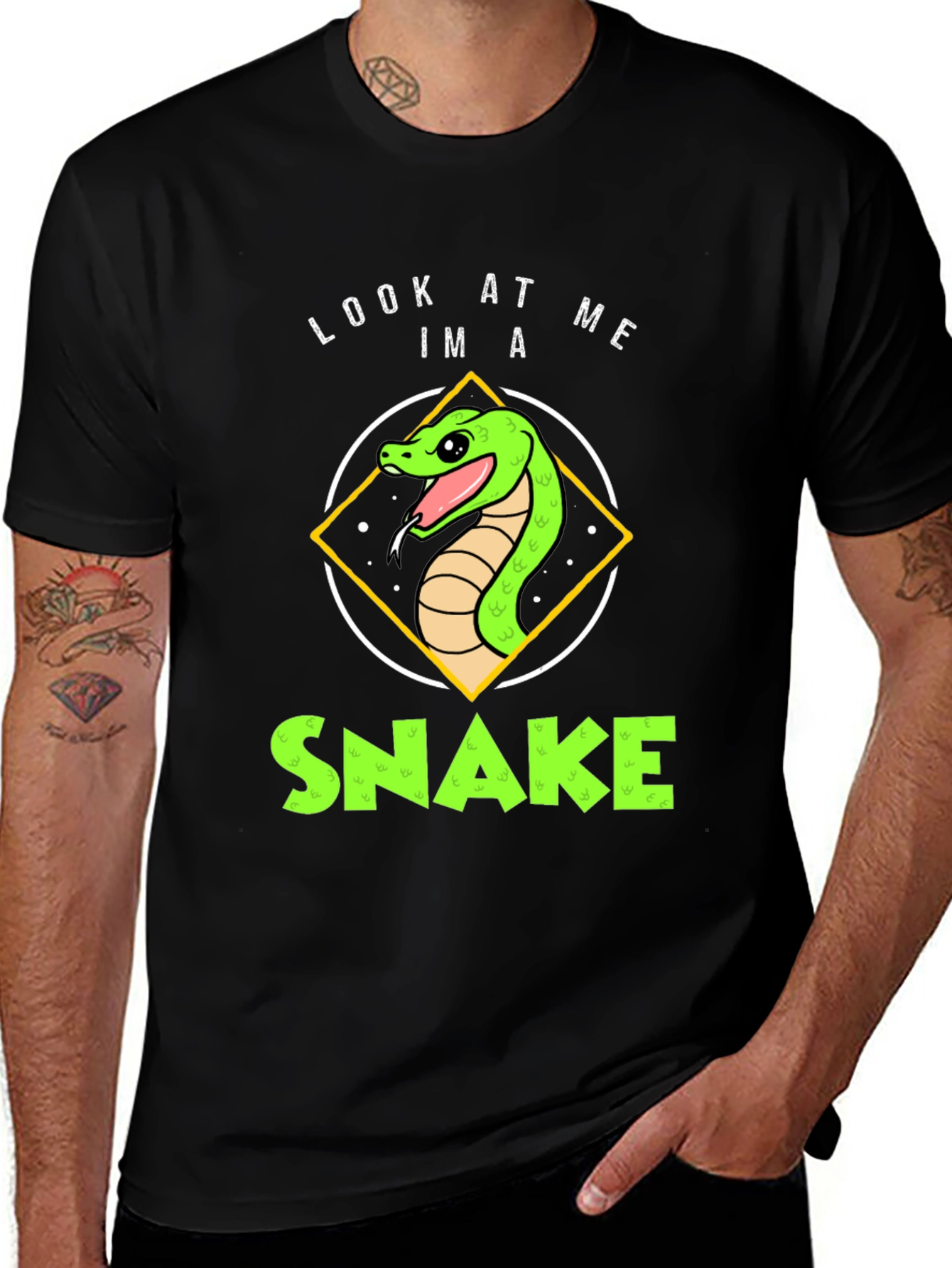 Look At Me Im A Snake Black T-Shirt