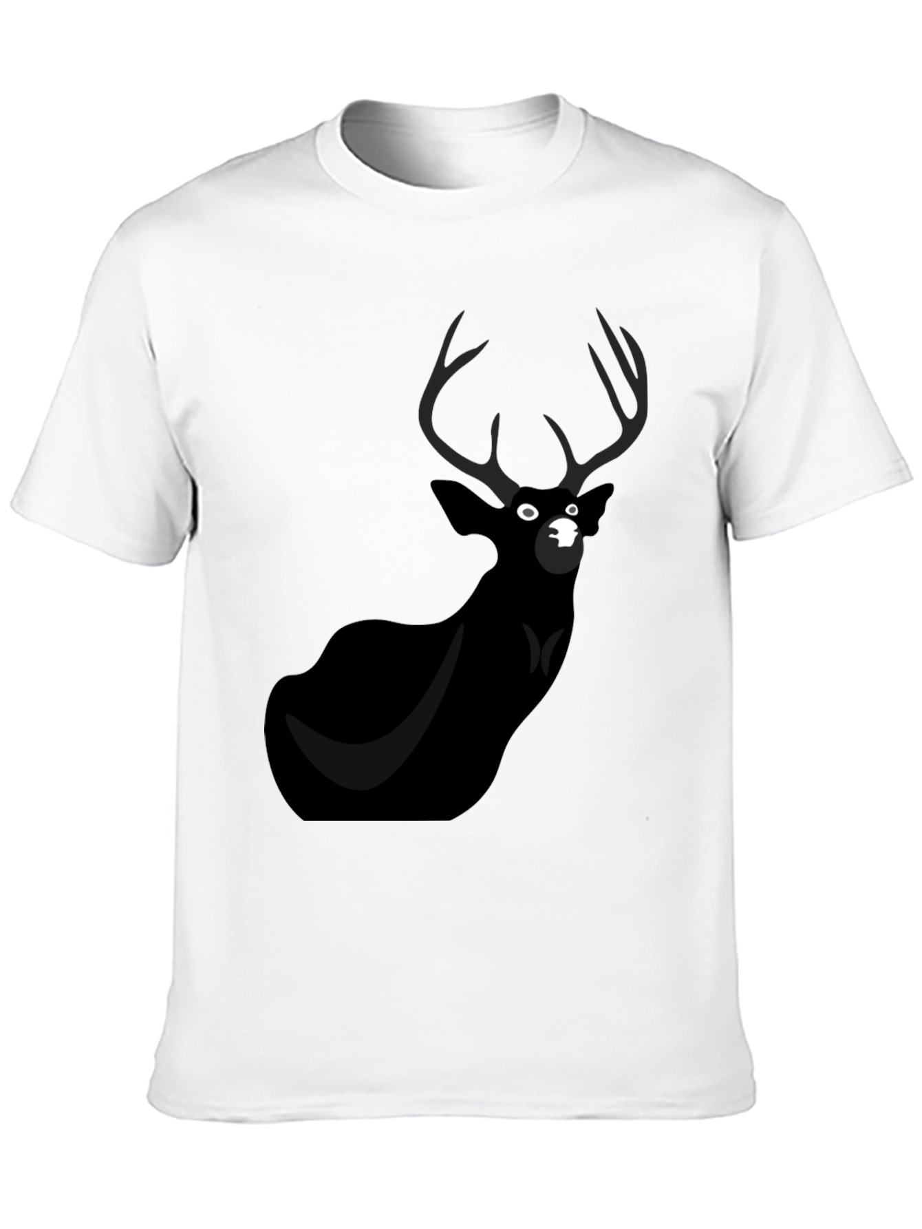 Mens Black Deer Graphic Tee - Unique Design