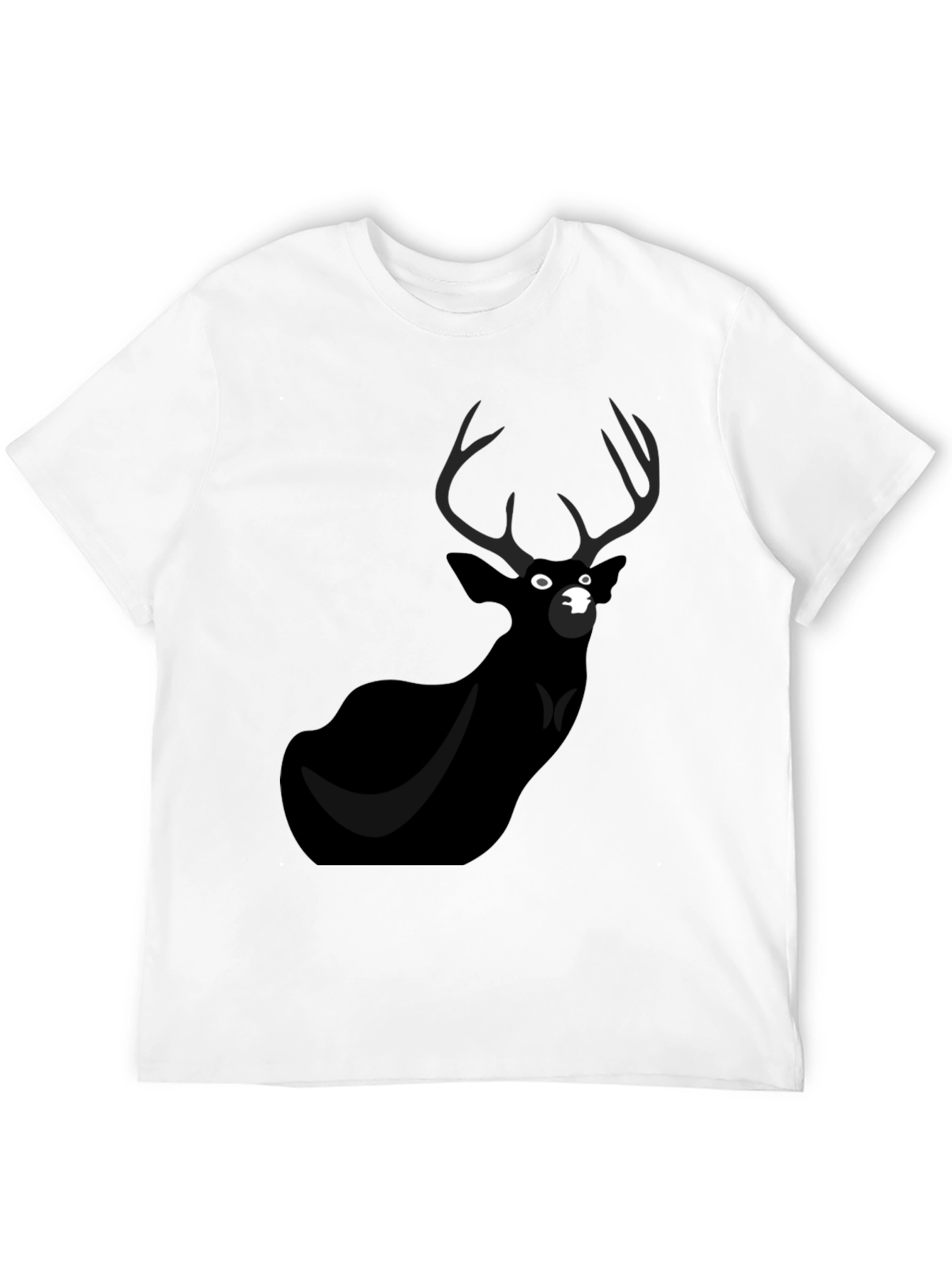 Mens Black Deer Graphic Tee - Unique Design