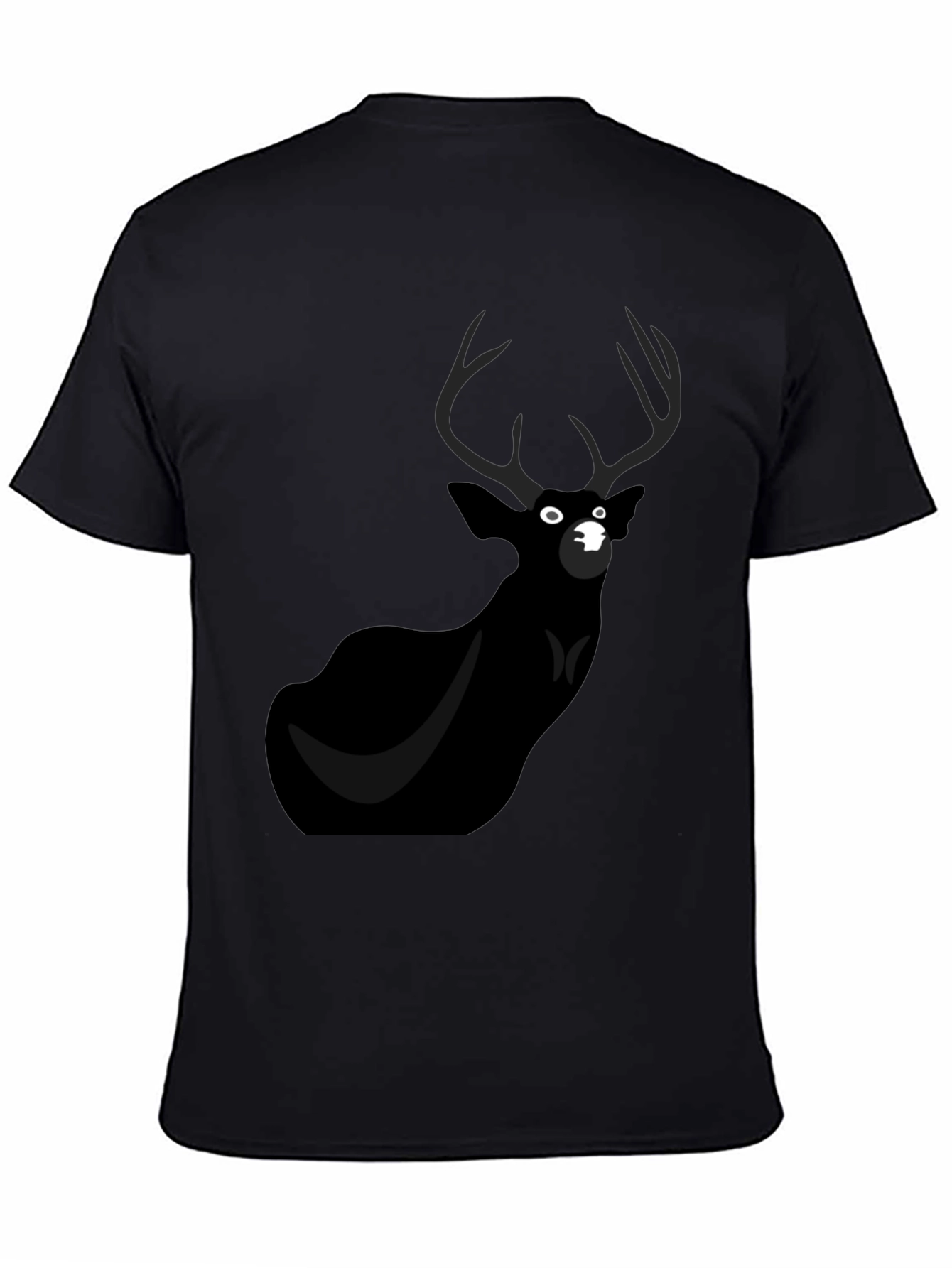 Mens Black Deer Graphic Tee - Unique Design