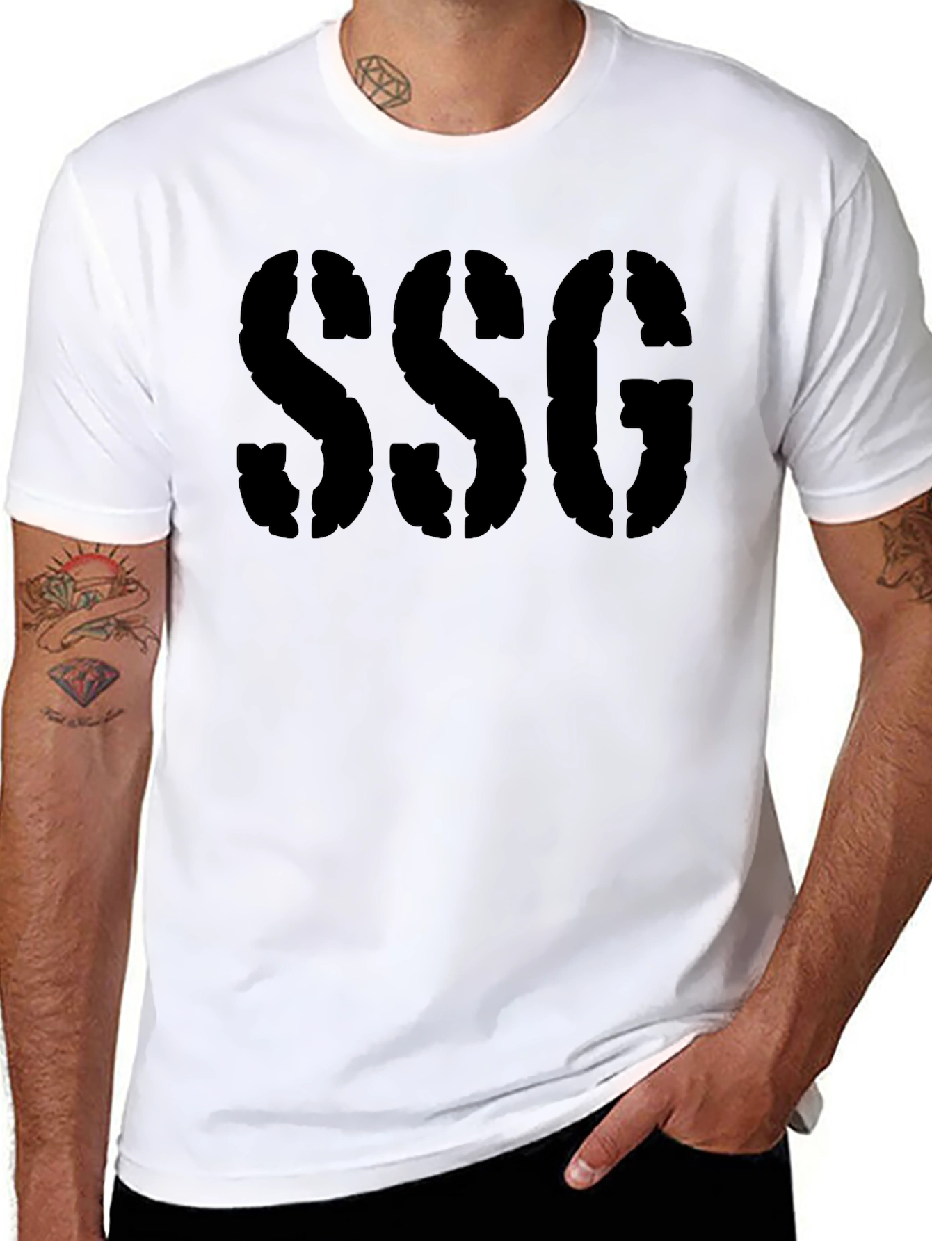 SSG Graphic Print Black T-Shirt