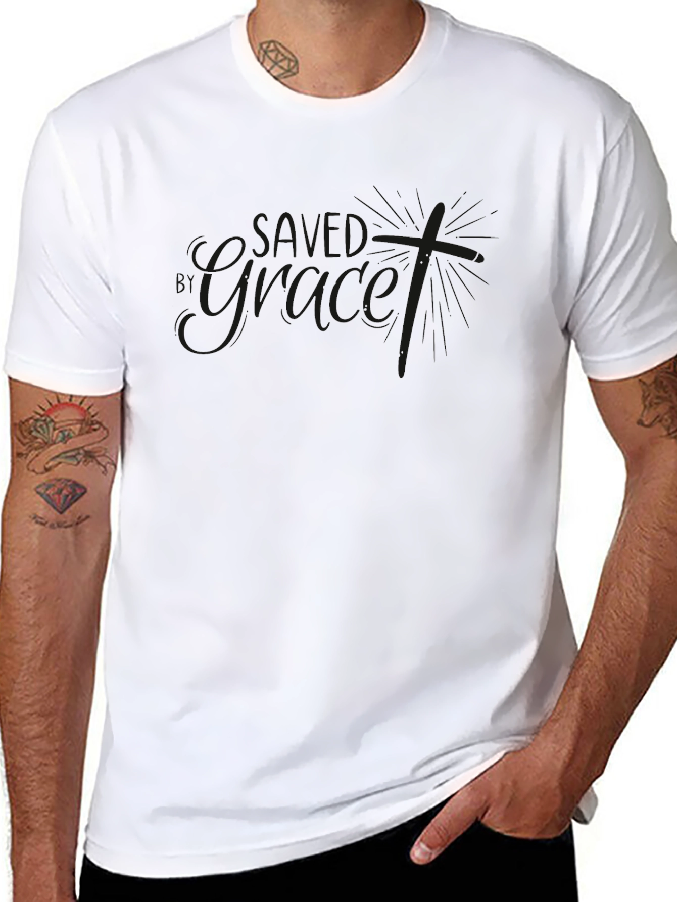 Mens Black Graphic T-Shirt - Casual Style