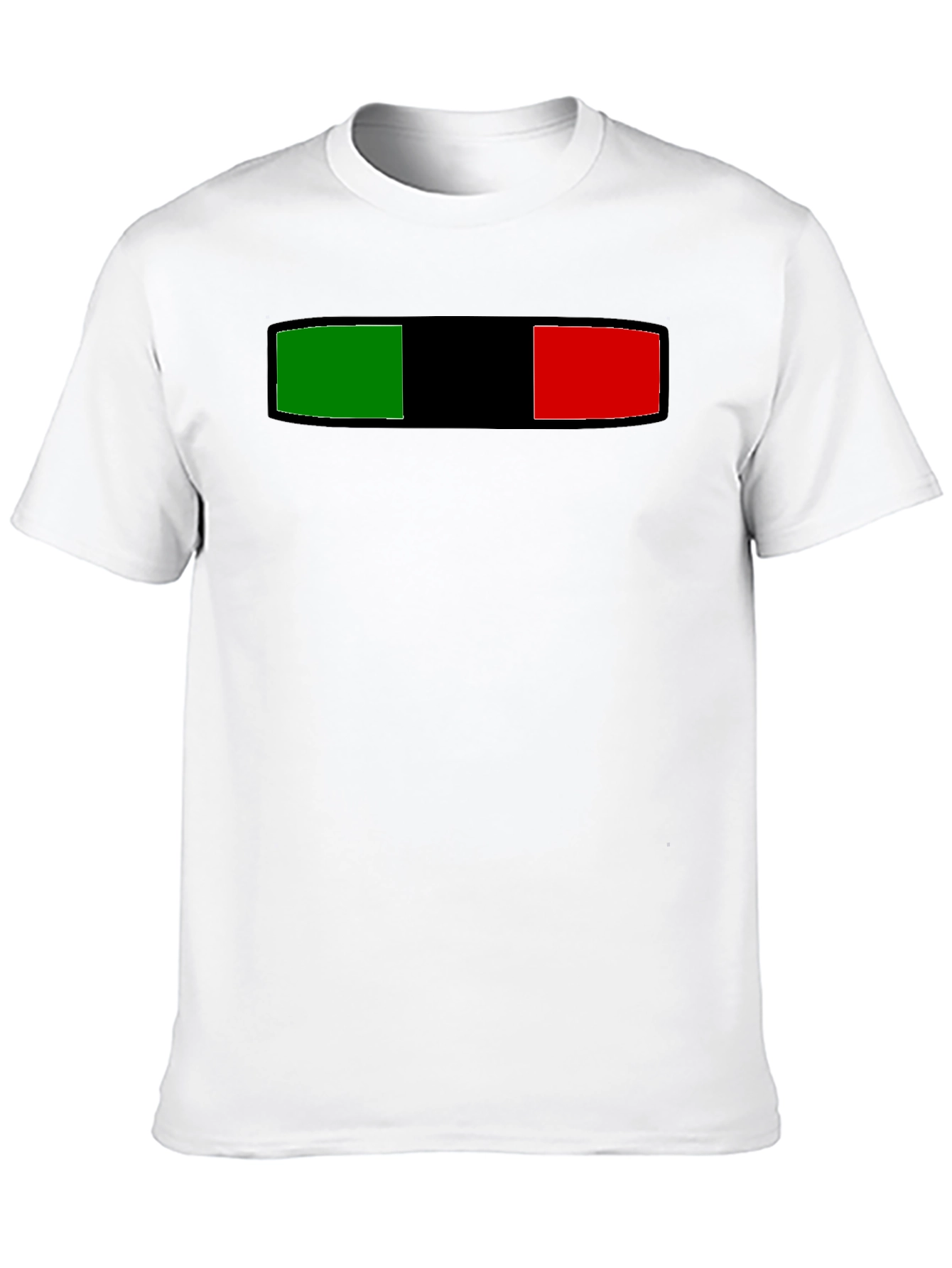 Striped Green Black and Red Graphic Tee