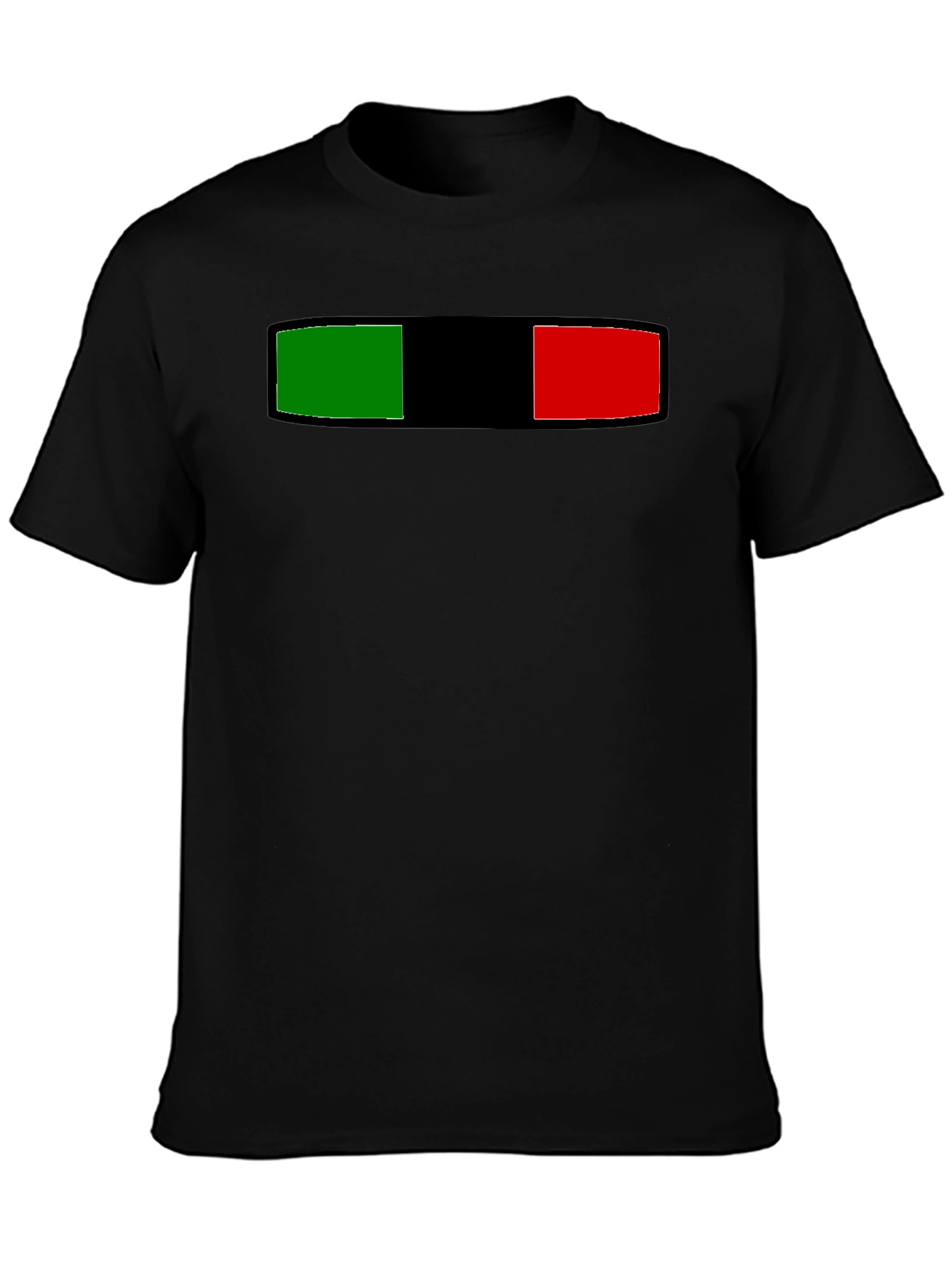 Striped Green Black and Red Graphic Tee