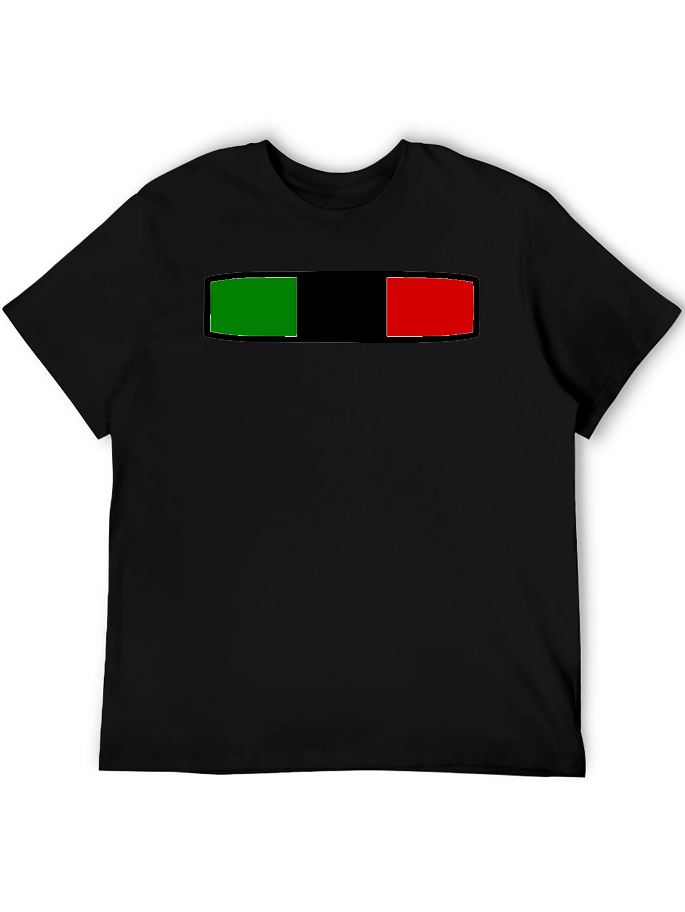 Striped Green Black and Red Graphic Tee