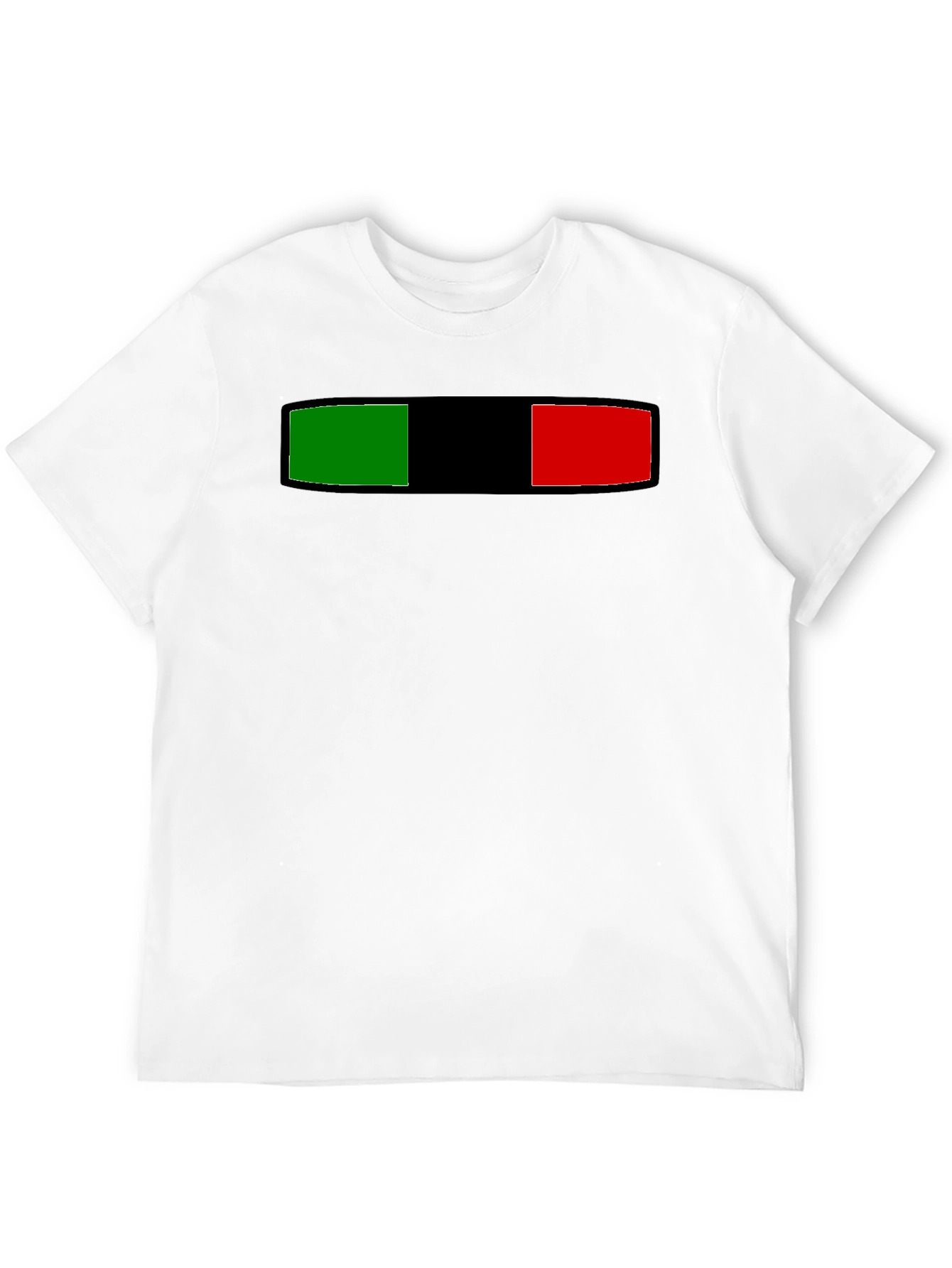 Striped Green Black and Red Graphic Tee