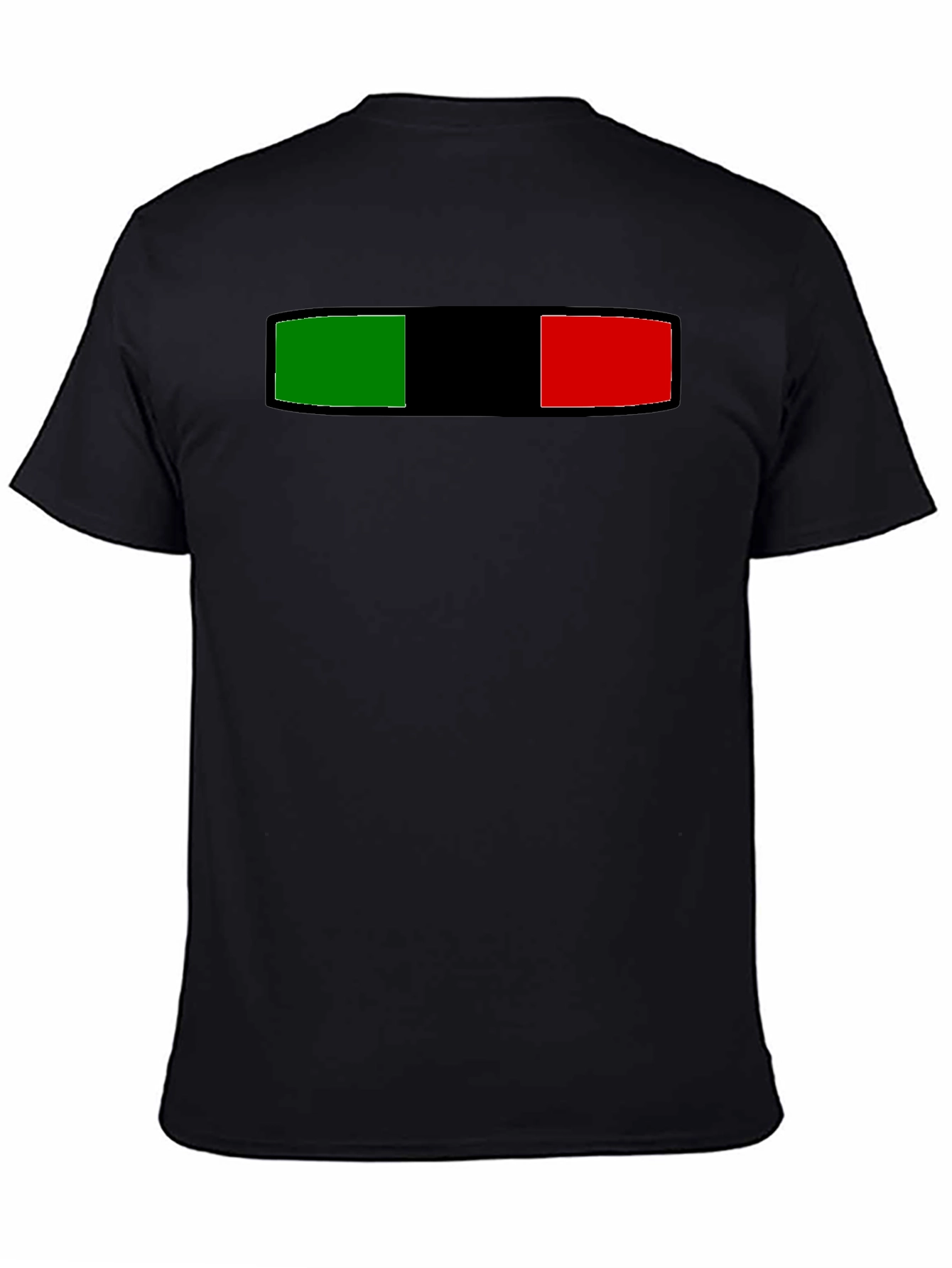 Striped Green Black and Red Graphic Tee