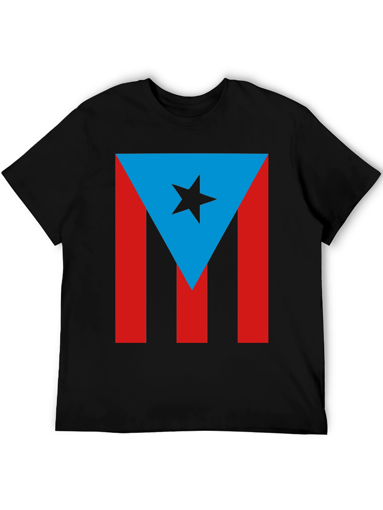 Puerto Rico Flag T-Shirt - Mens Black Tee