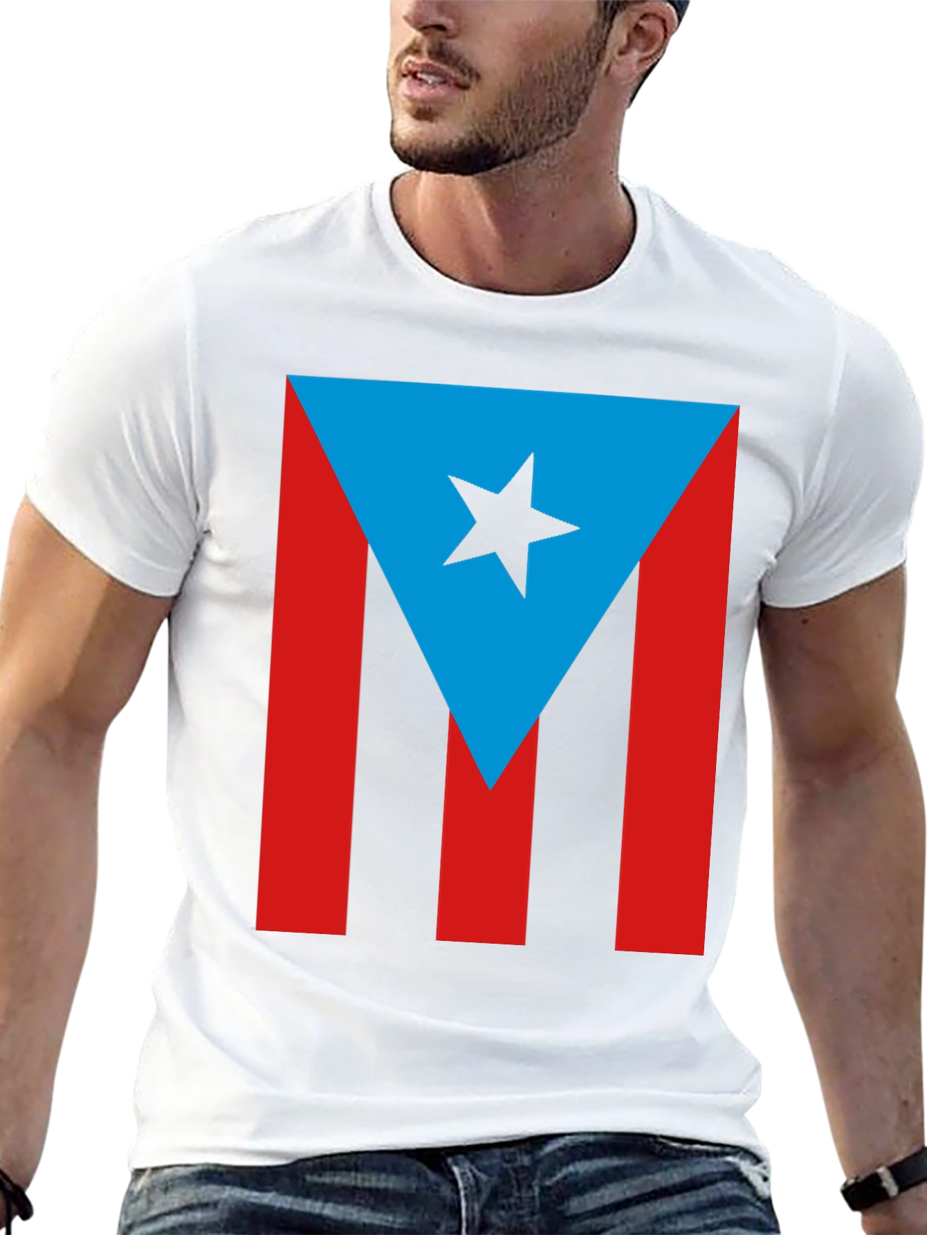 Puerto Rico Flag T-Shirt - Mens Black Tee