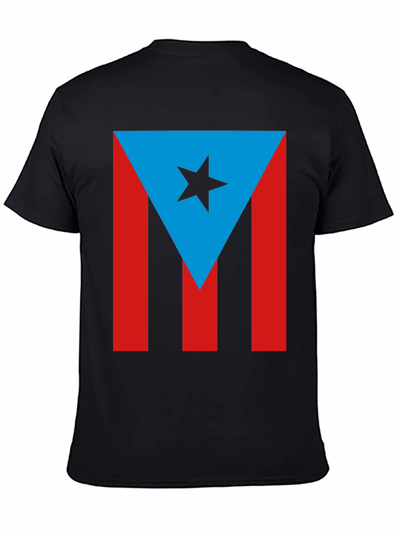Puerto Rico Flag T-Shirt - Mens Black Tee