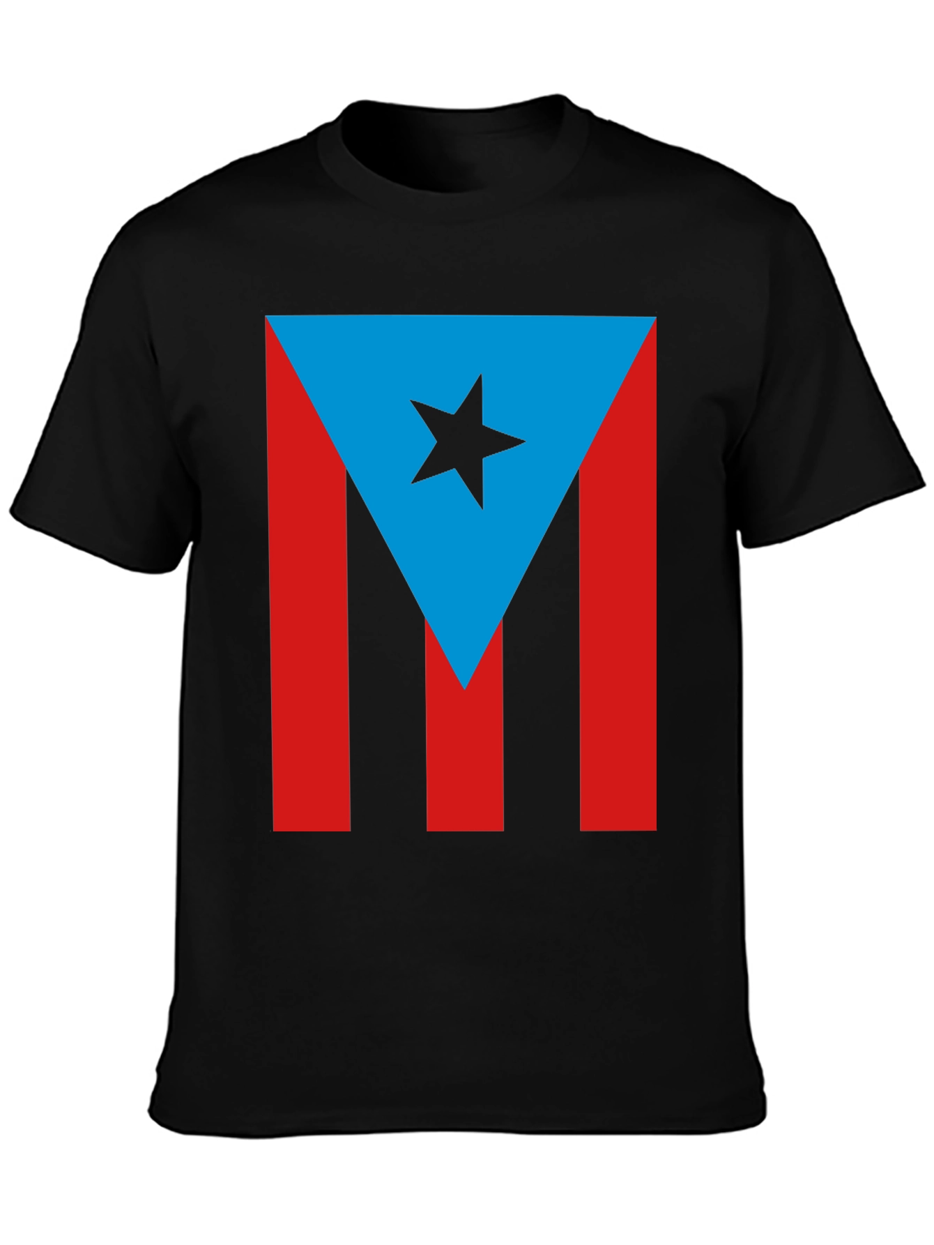 Puerto Rico Flag T-Shirt - Mens Black Tee