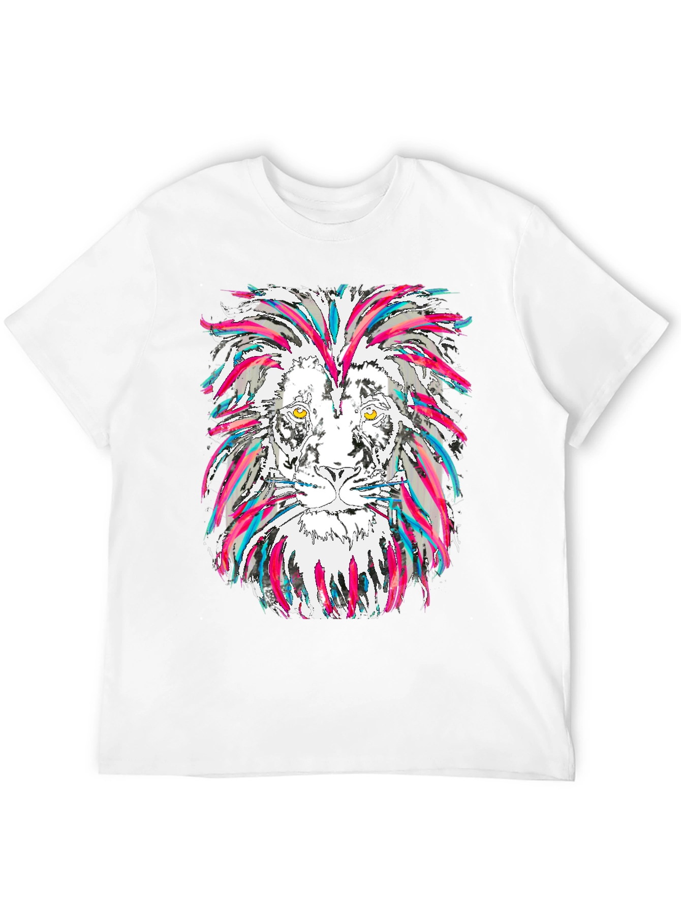 Lion Graphic Tee - Mens Black Cotton T-Shirt